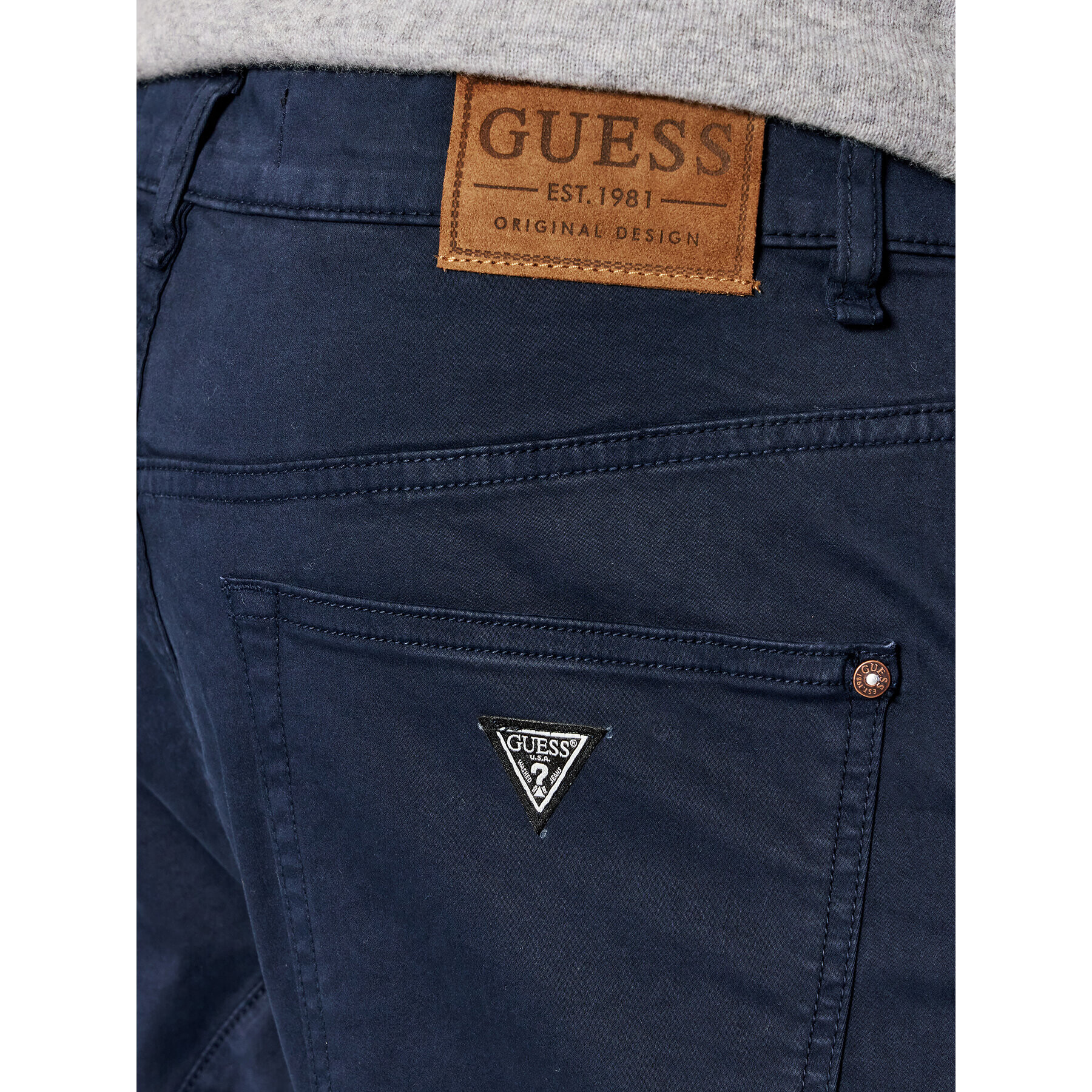 Guess Joggers New Combat M1BB17 WDD52 Bleumarin Slim Fit - Pled.ro