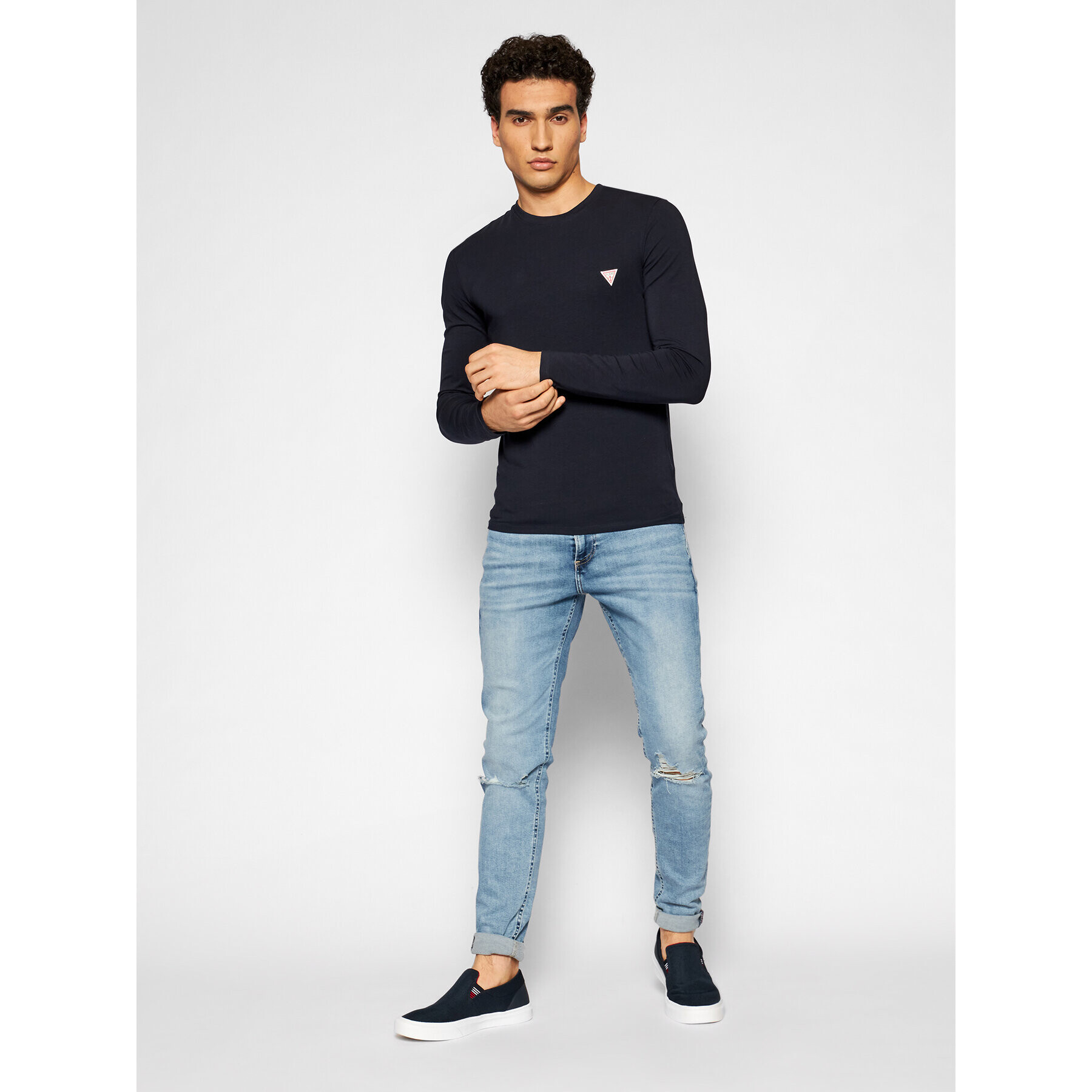 Guess Longsleeve Core M1RI28 J1311 Bleumarin Super Slim Fit - Pled.ro