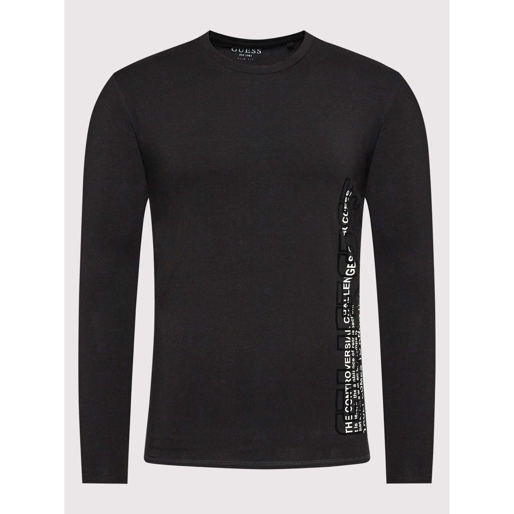 Guess Longsleeve M1BI36 J1311 Negru Slim Fit - Pled.ro