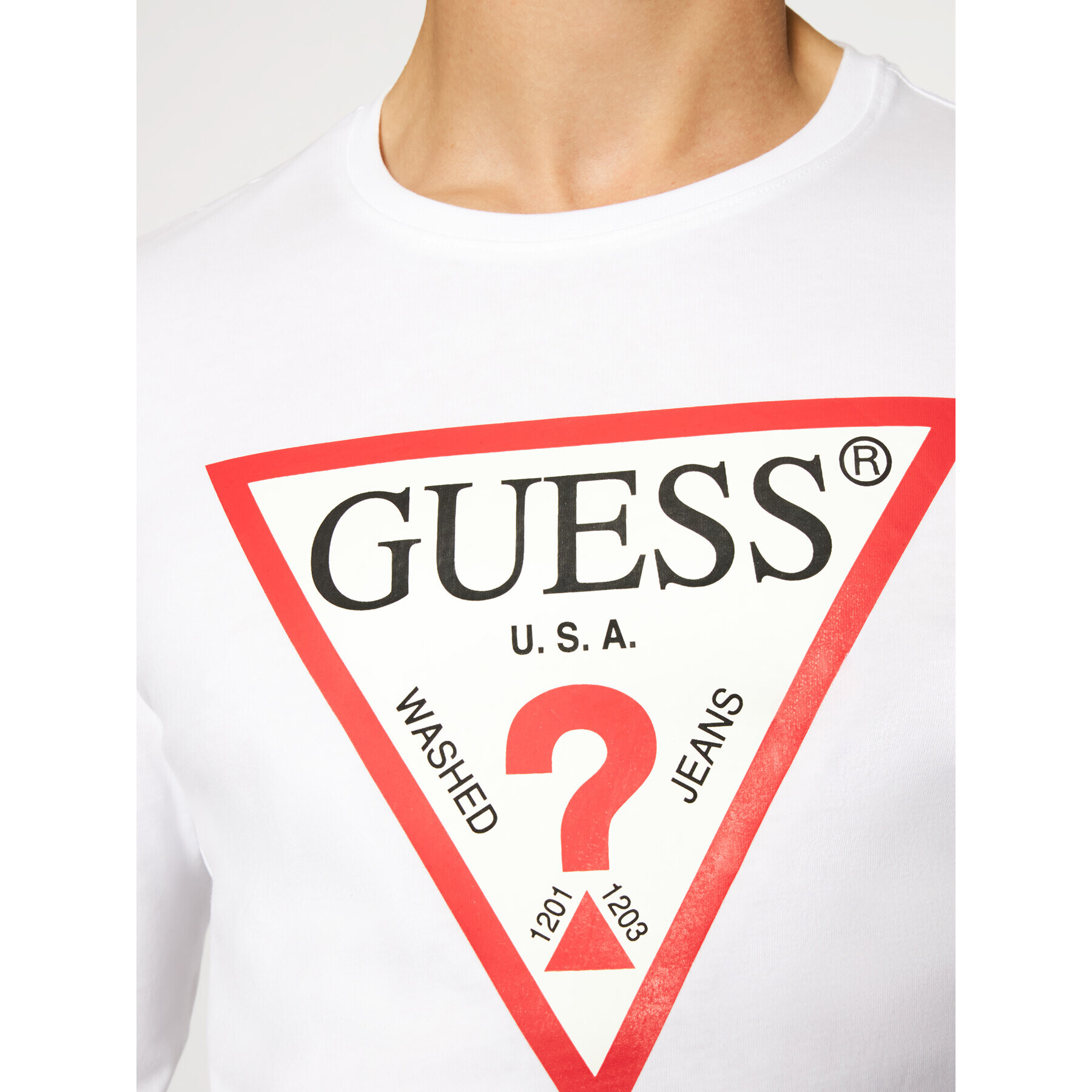 Guess Longsleeve M1RI31 I3Z11 Alb Slim Fit - Pled.ro