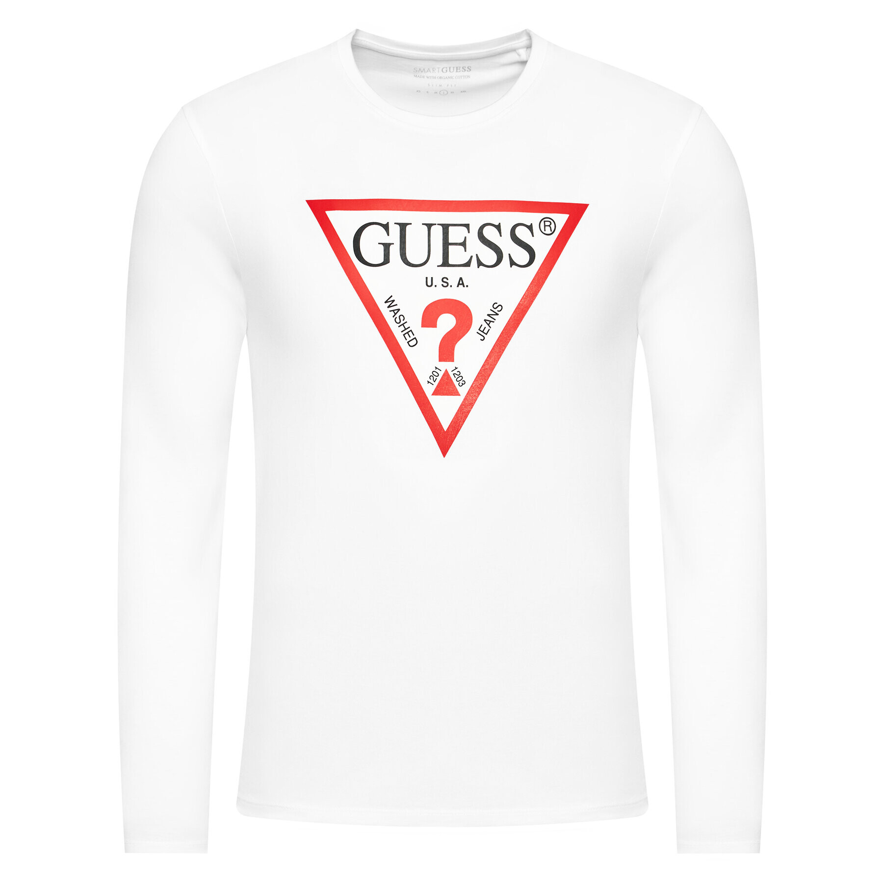 Guess Longsleeve M1RI31 I3Z11 Alb Slim Fit - Pled.ro