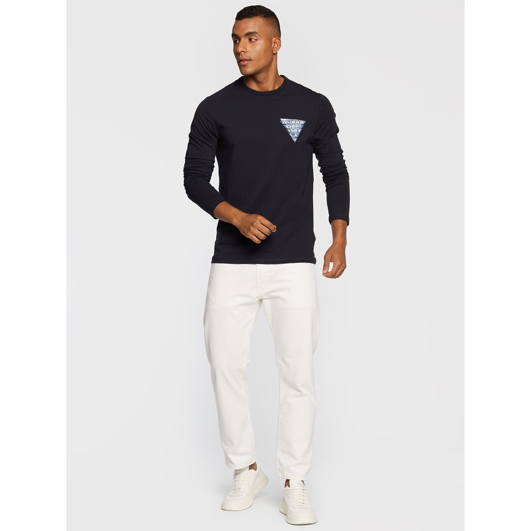 Guess Longsleeve M2BI42 J1314 Bleumarin Slim Fit - Pled.ro