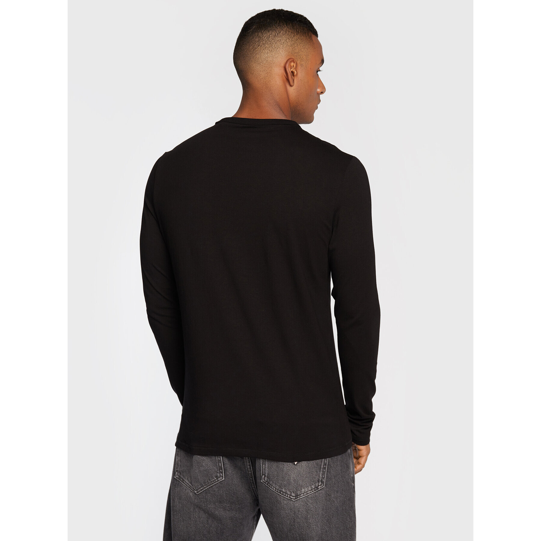 Guess Longsleeve M2BI42 J1314 Negru Slim Fit - Pled.ro