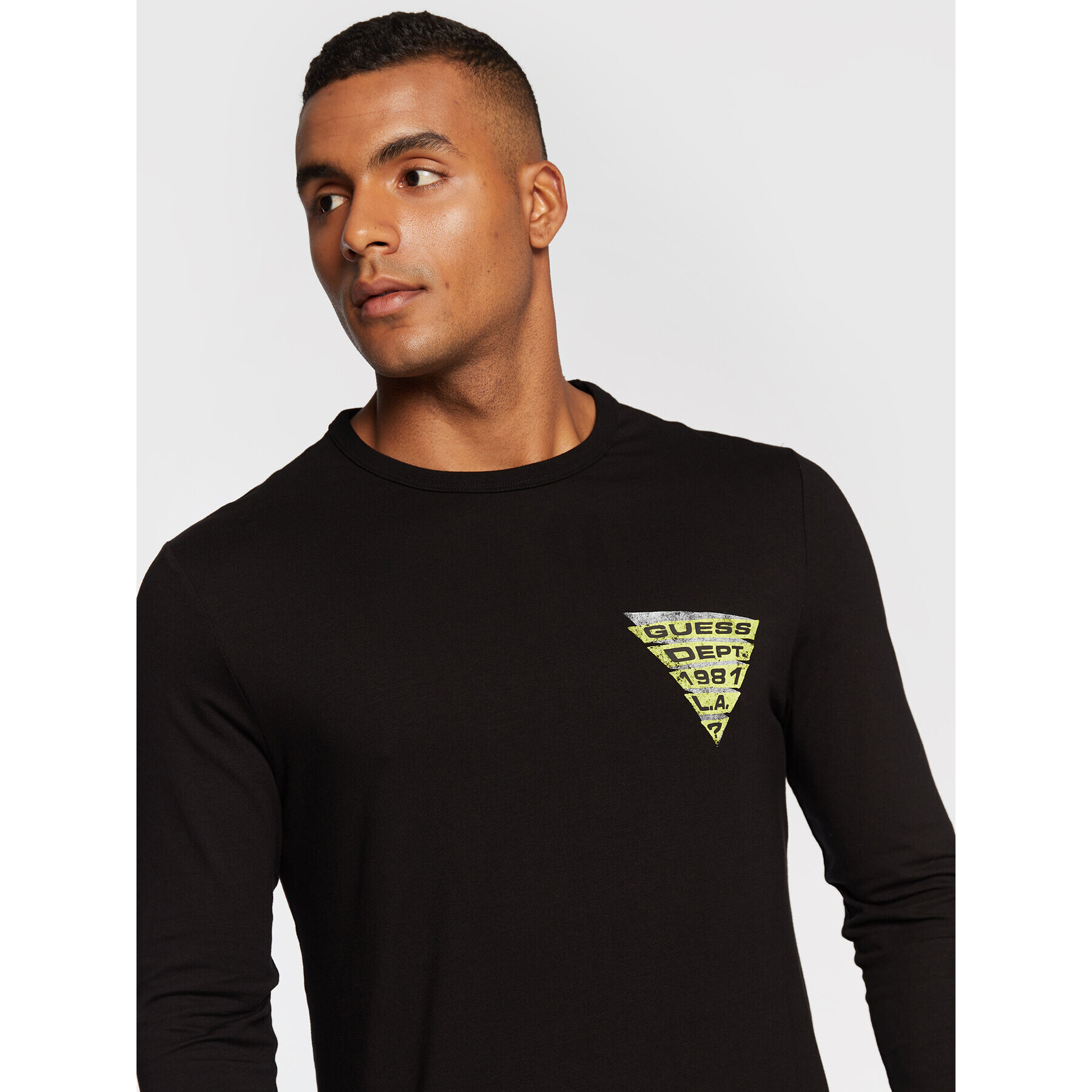 Guess Longsleeve M2BI42 J1314 Negru Slim Fit - Pled.ro