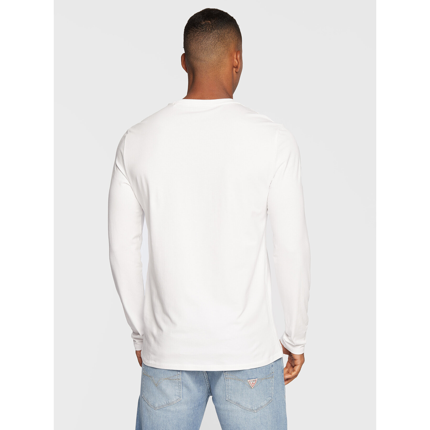 Guess Longsleeve M2BI55 J1314 Alb Slim Fit - Pled.ro