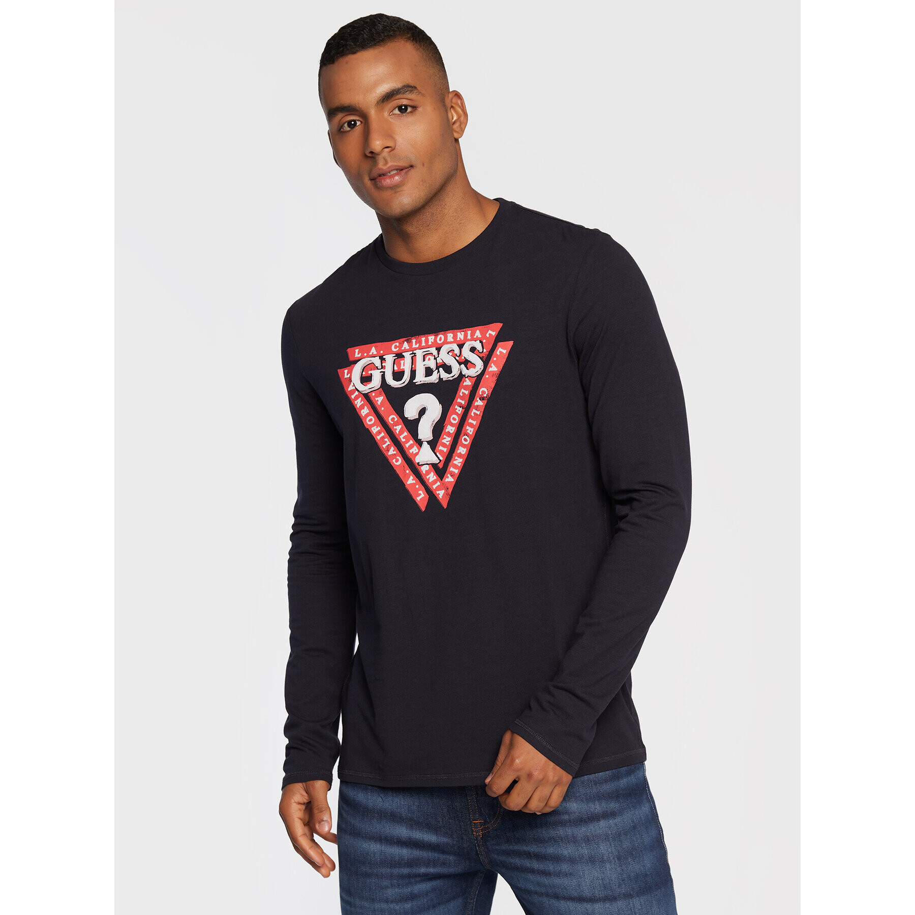 Guess Longsleeve M2BI55 J1314 Bleumarin Slim Fit - Pled.ro