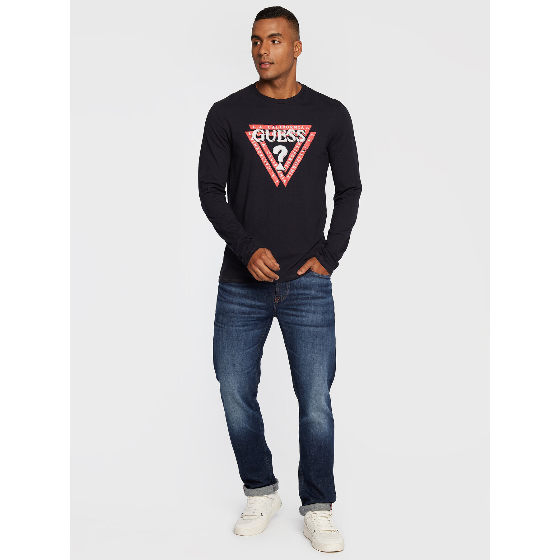 Guess Longsleeve M2BI55 J1314 Bleumarin Slim Fit - Pled.ro