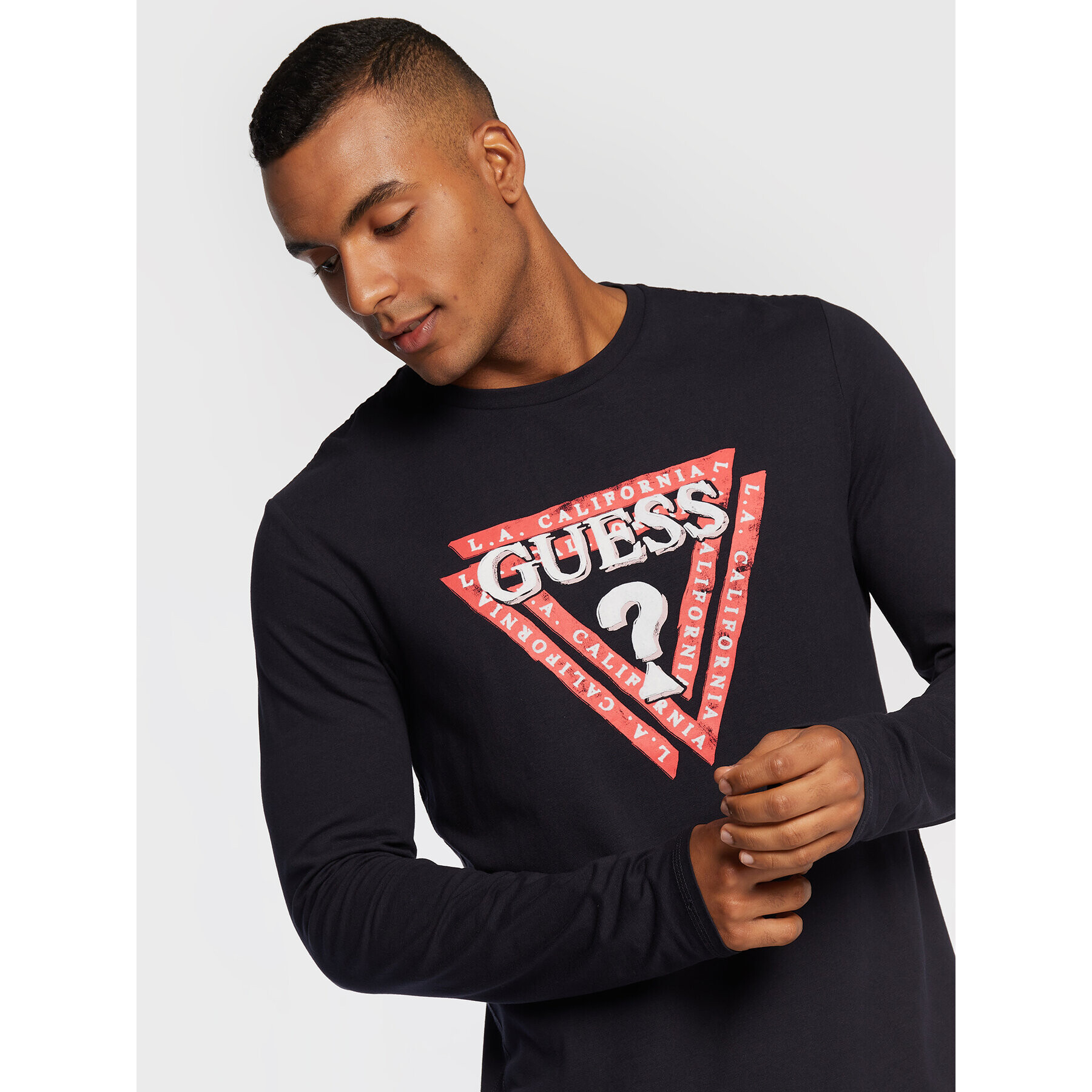 Guess Longsleeve M2BI55 J1314 Bleumarin Slim Fit - Pled.ro