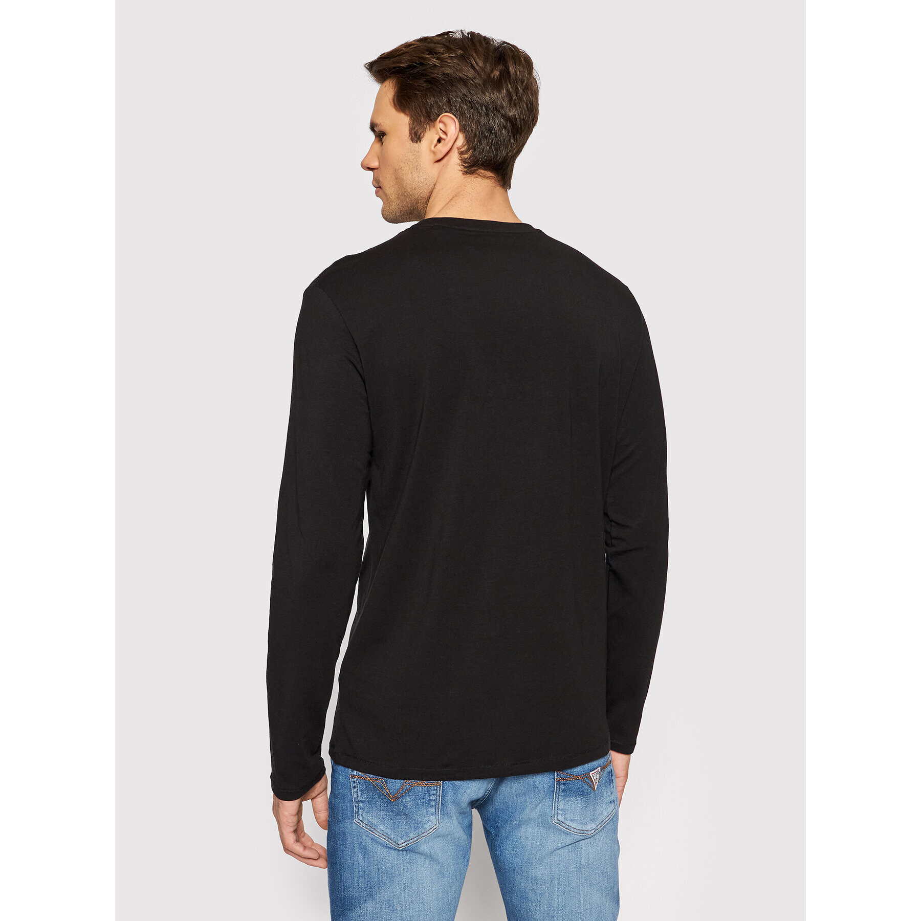 Guess Longsleeve M2RI28 J1311 Negru Slim Fit - Pled.ro