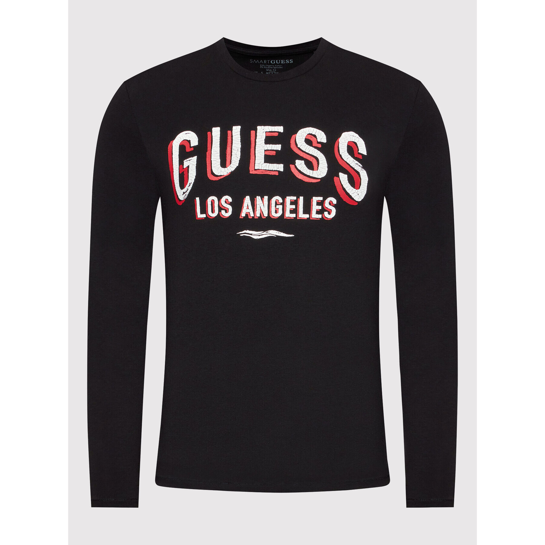 Guess Longsleeve M2RI28 J1311 Negru Slim Fit - Pled.ro