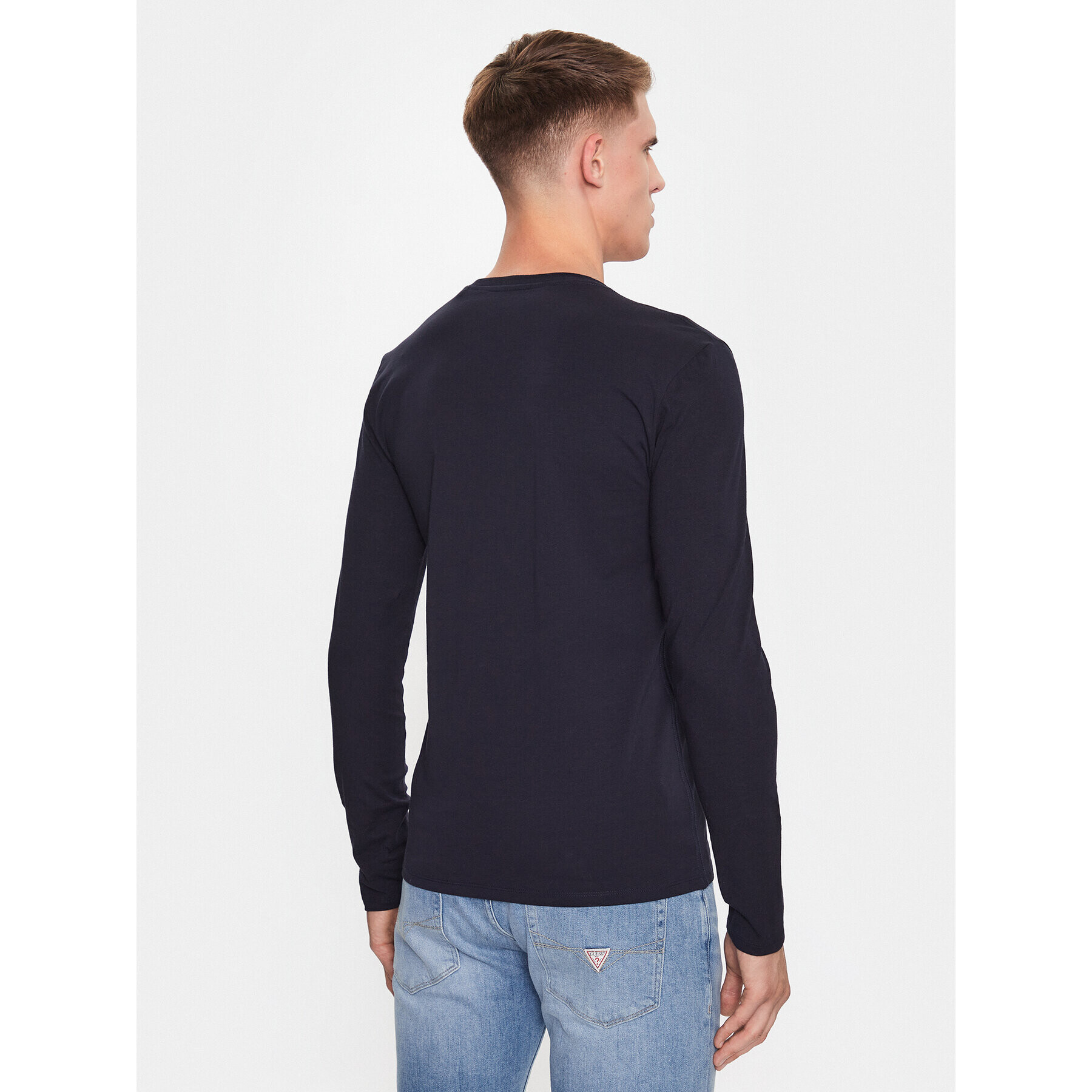 Guess Longsleeve M2YI08 J1314 Bleumarin Slim Fit - Pled.ro