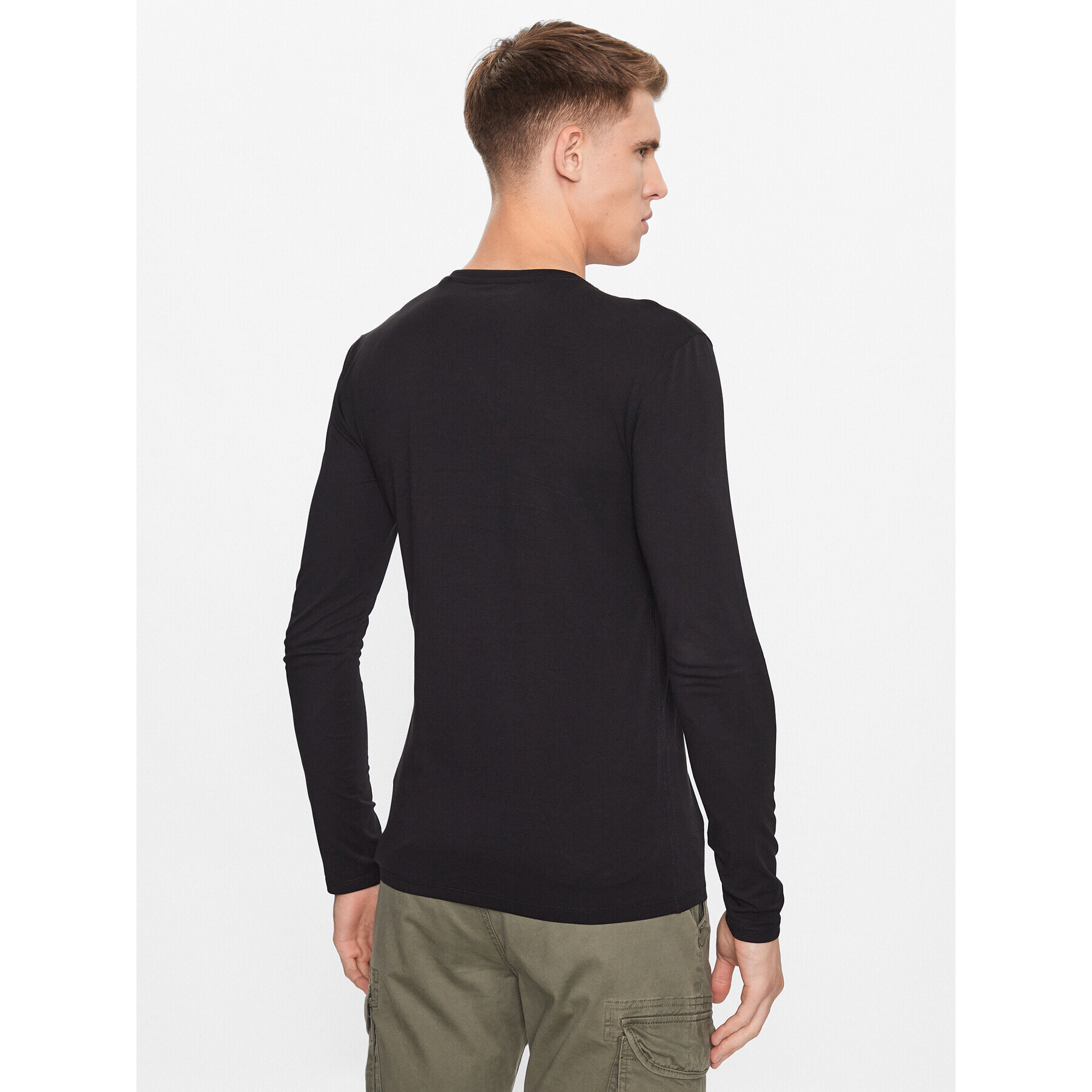 Guess Longsleeve M2YI08 J1314 Negru Slim Fit - Pled.ro