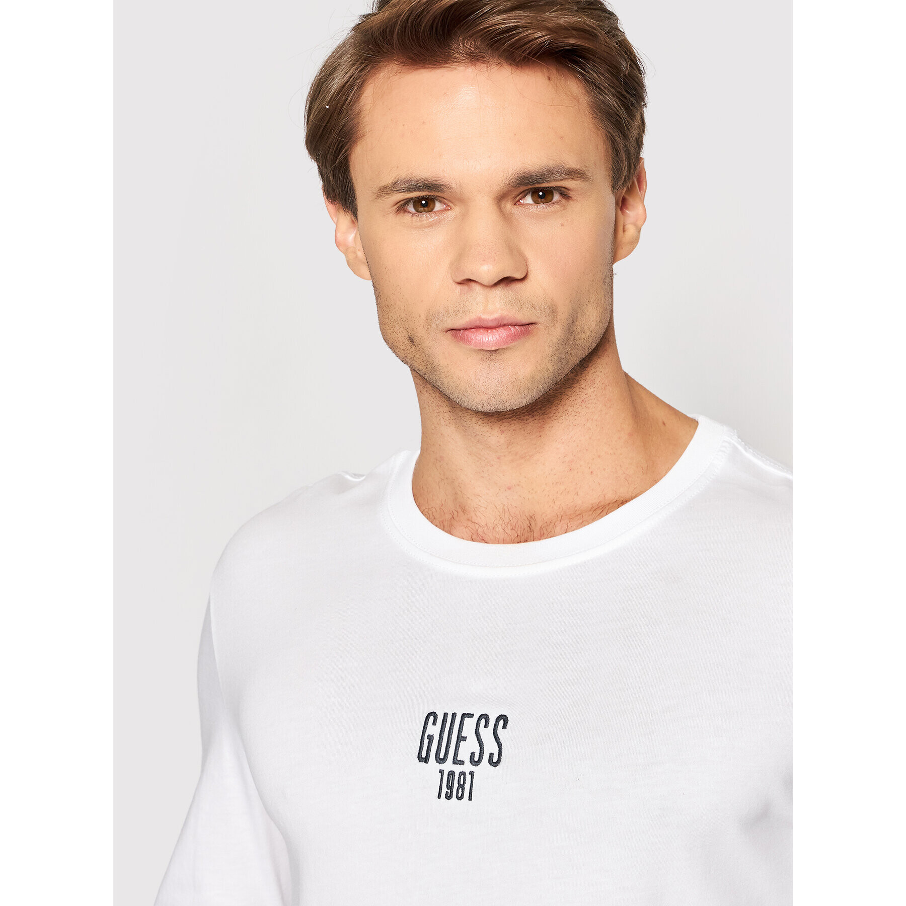 Guess Longsleeve M2YI19 I3Z11 Alb Slim Fit - Pled.ro