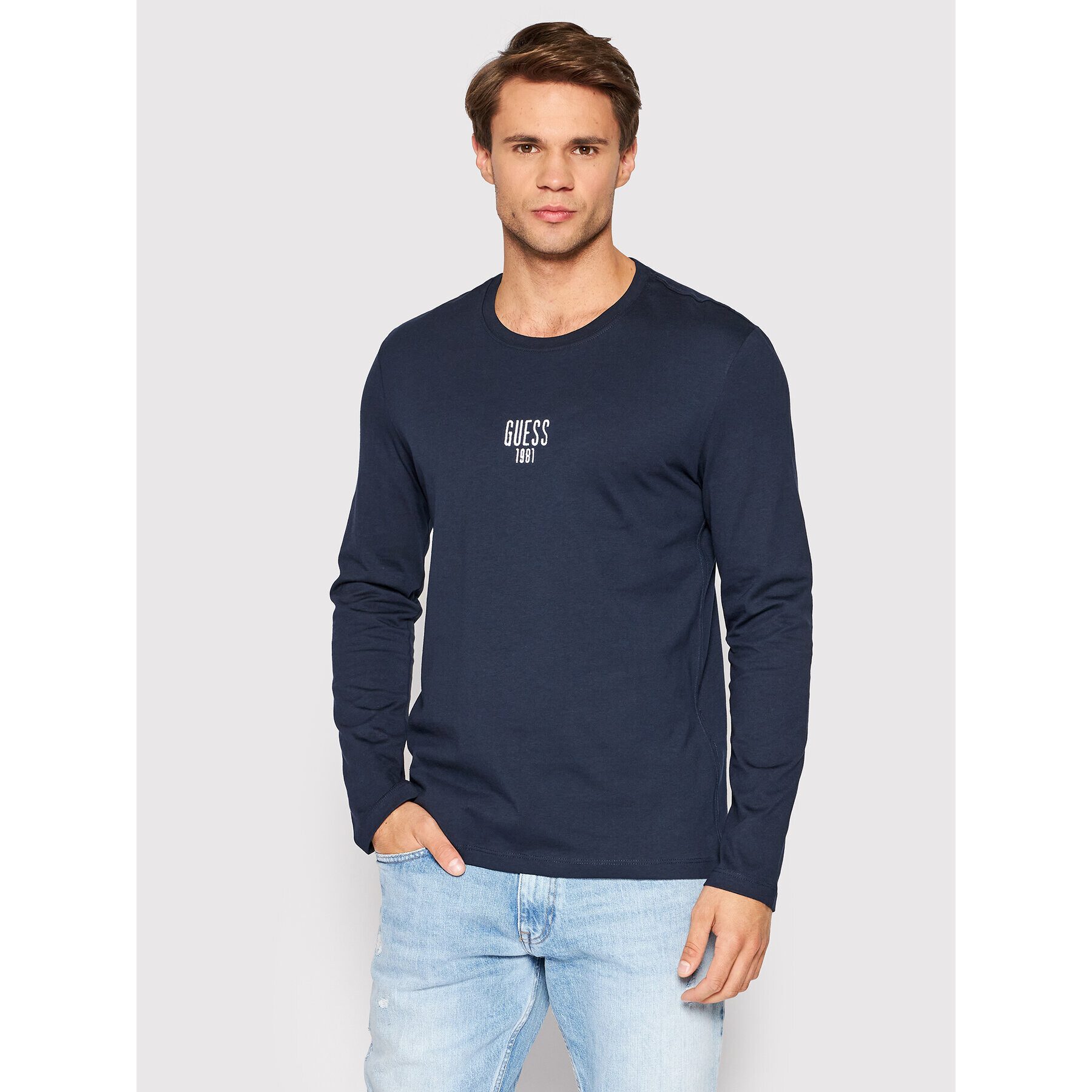 Guess Longsleeve M2YI19 I3Z11 Bleumarin Slim Fit - Pled.ro