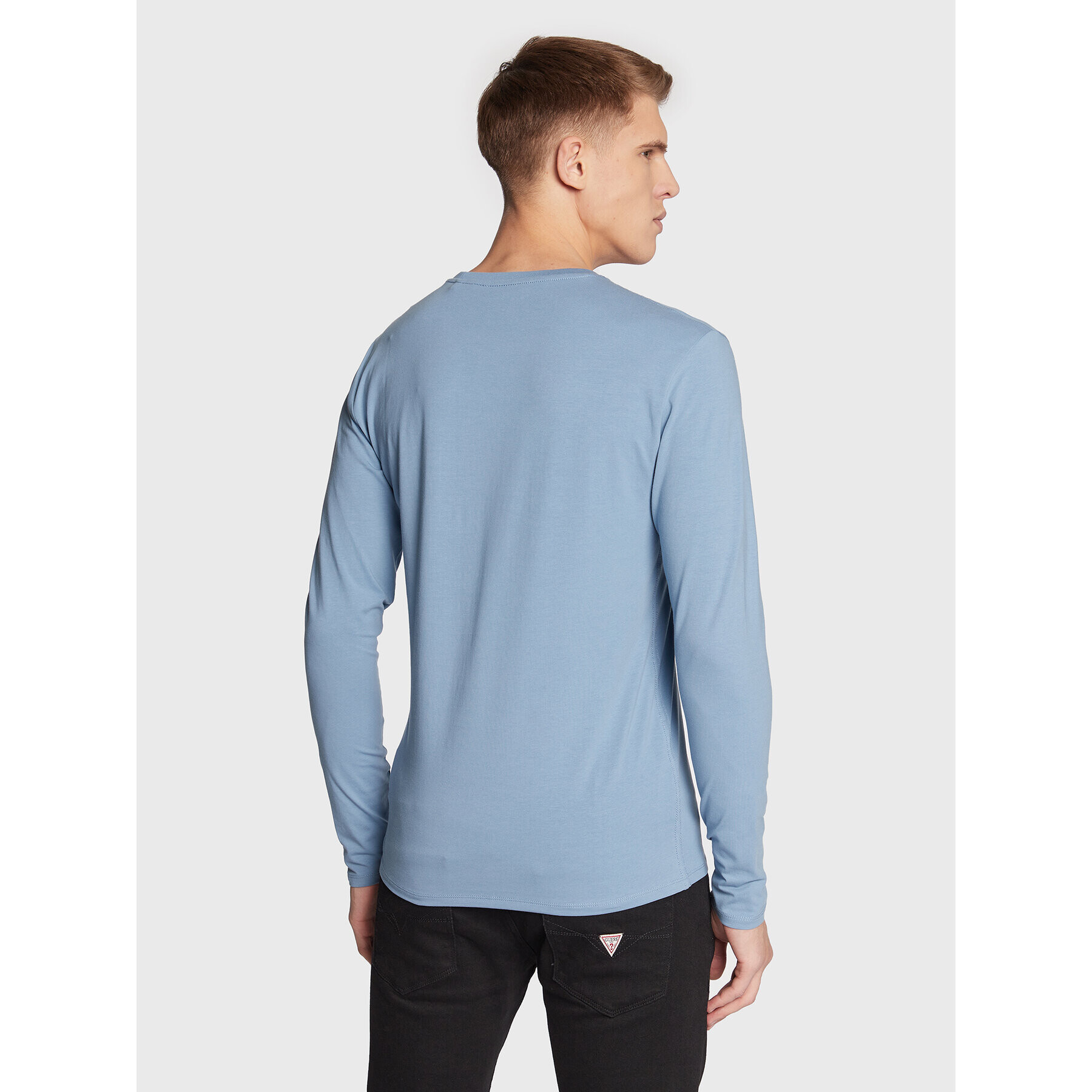 Guess Longsleeve M2YI28 J1311 Albastru Super Slim Fit - Pled.ro