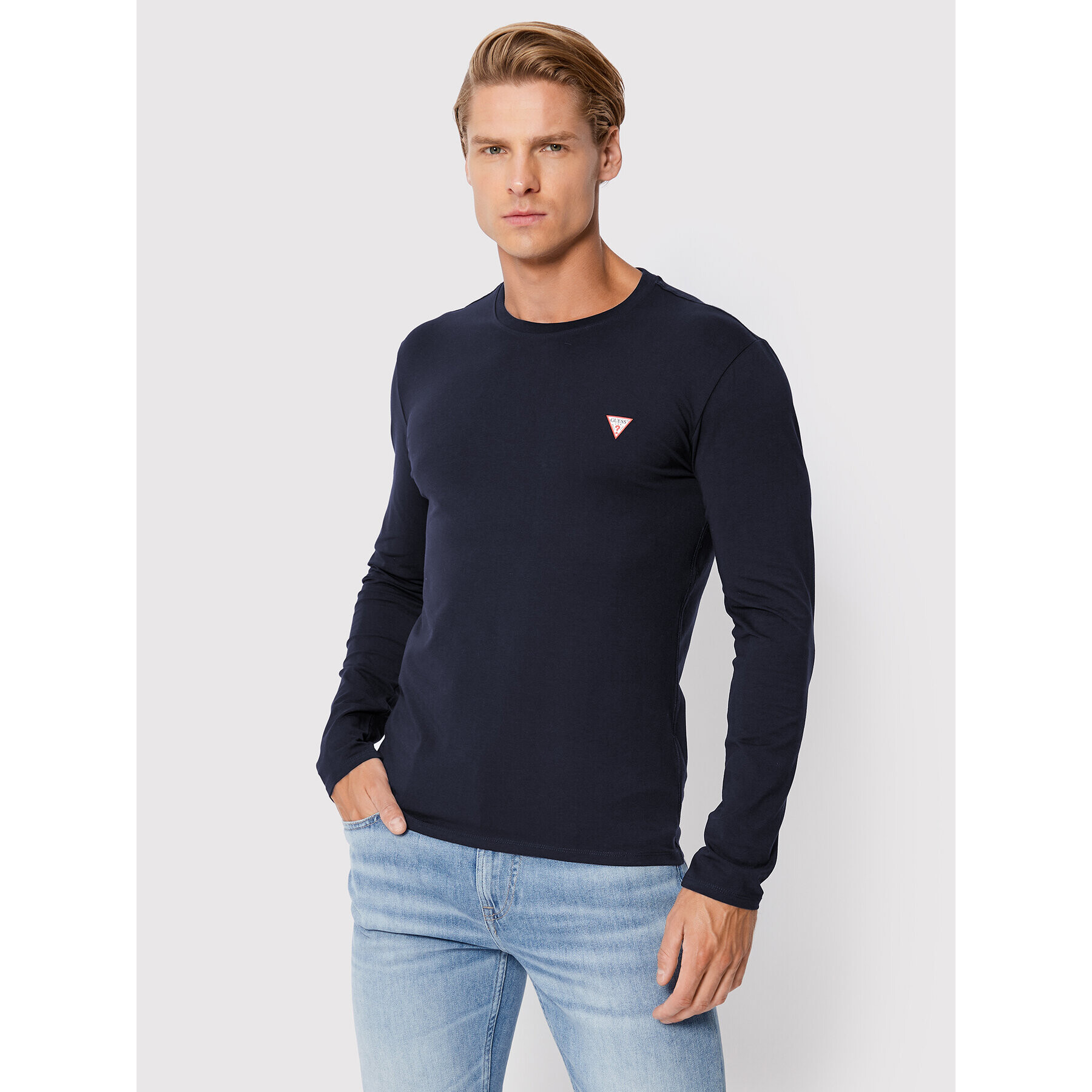 Guess Longsleeve M2YI28 J1311 Bleumarin Super Slim Fit - Pled.ro