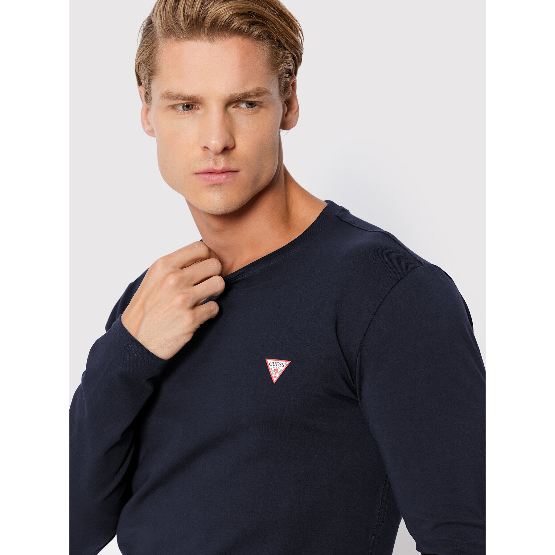 Guess Longsleeve M2YI28 J1311 Bleumarin Super Slim Fit - Pled.ro