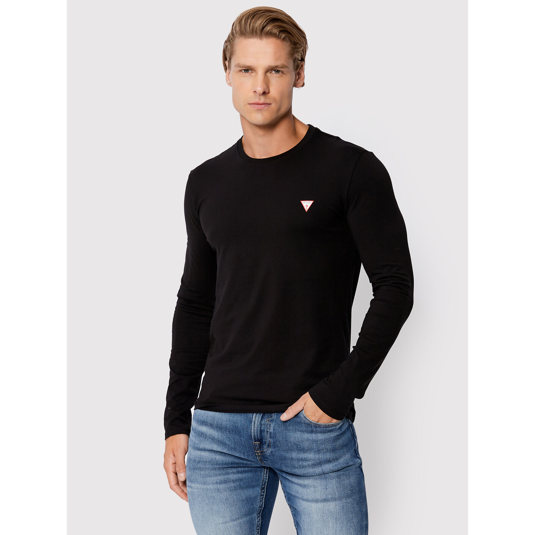 Guess Longsleeve M2YI28 J1311 Negru Super Slim Fit - Pled.ro