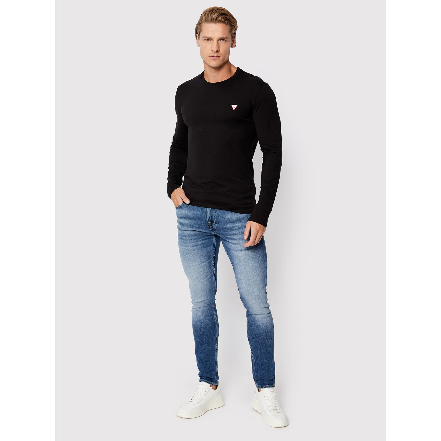 Guess Longsleeve M2YI28 J1311 Negru Super Slim Fit - Pled.ro