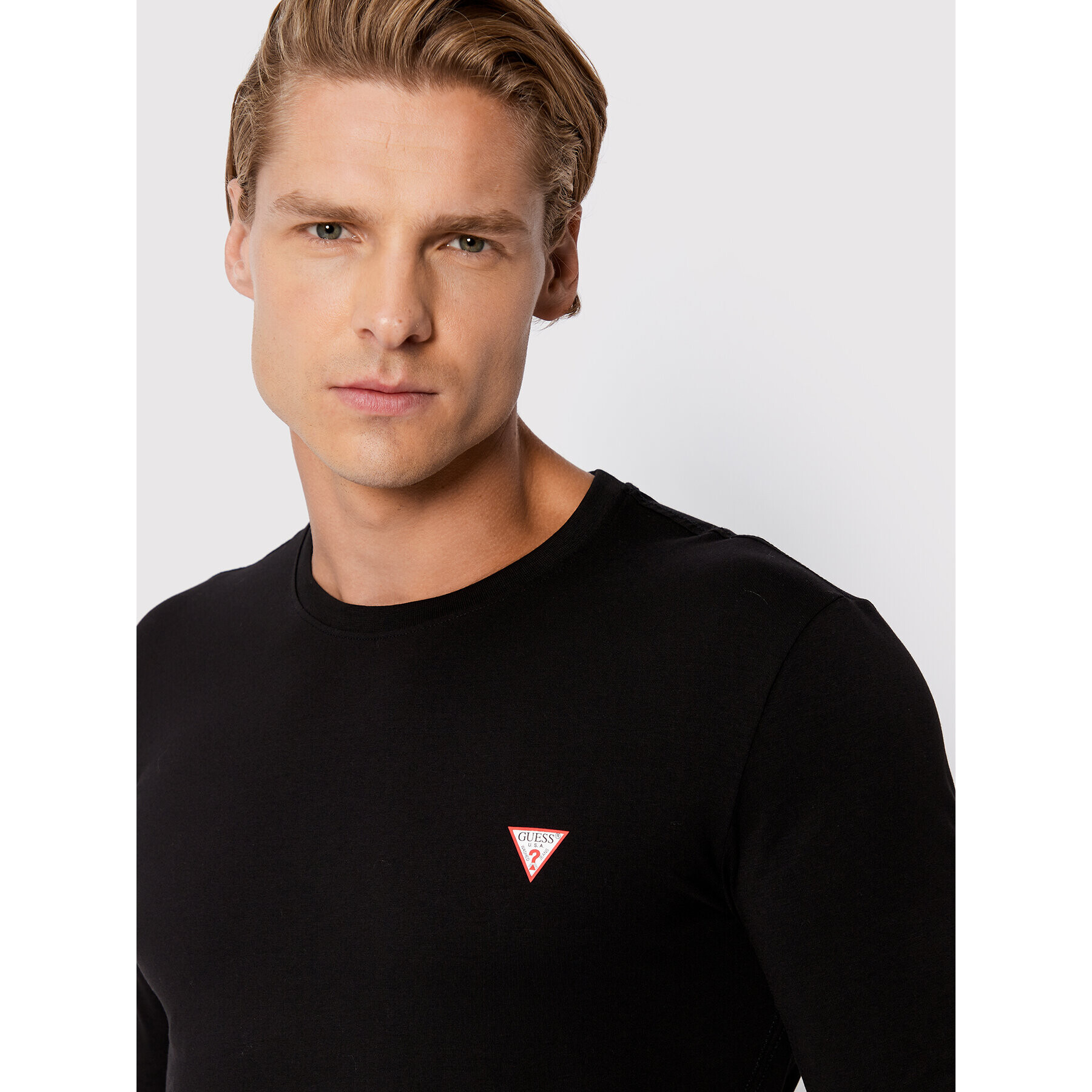 Guess Longsleeve M2YI28 J1311 Negru Super Slim Fit - Pled.ro