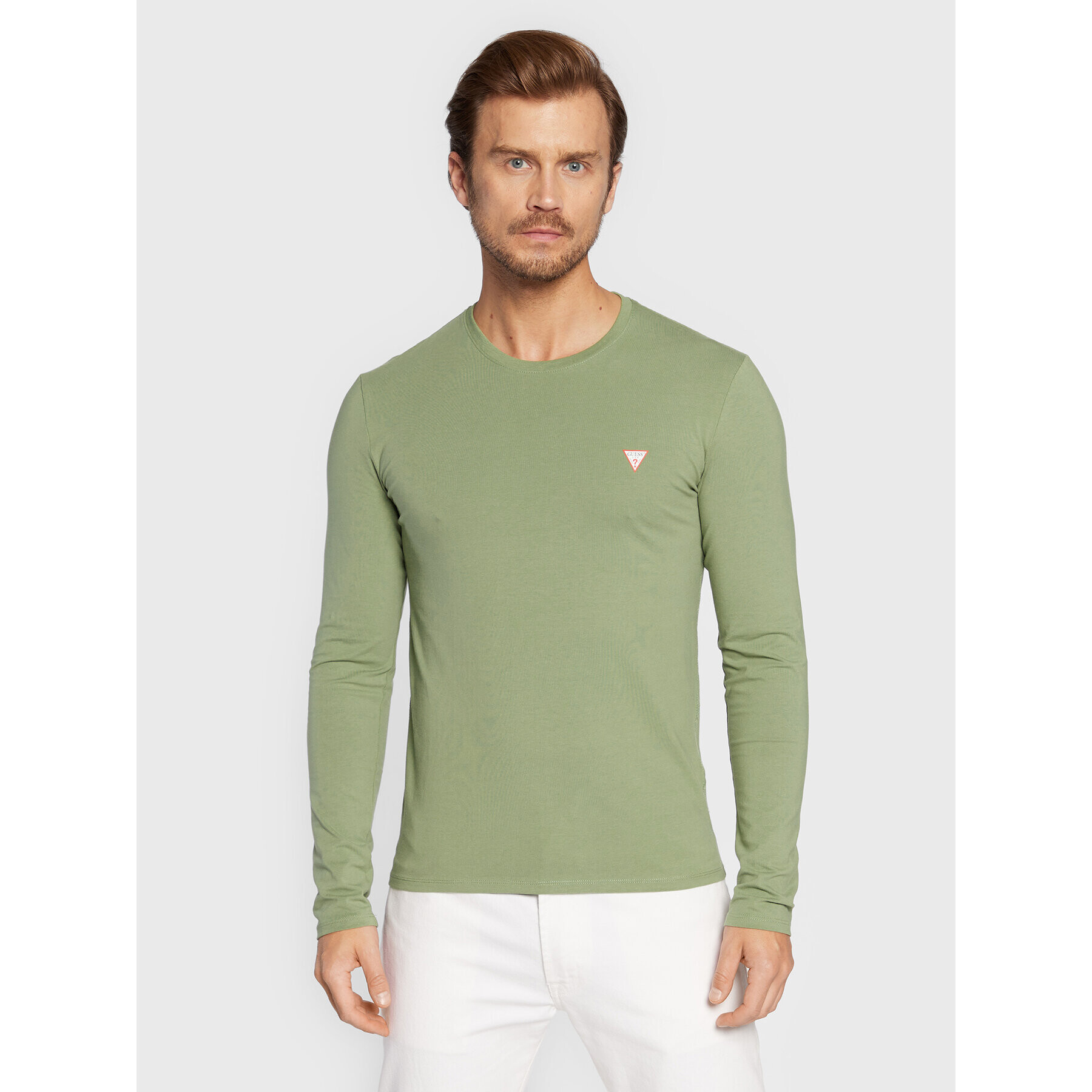 Guess Longsleeve M2YI28 J1311 Verde Slim Fit - Pled.ro