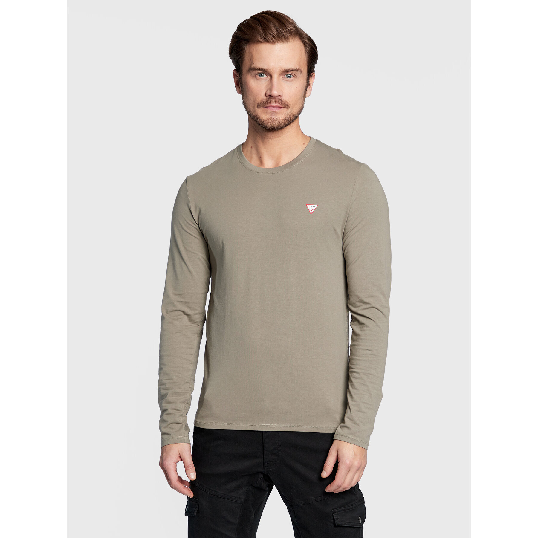 Guess Longsleeve M2YI28 J1311 Verde Slim Fit - Pled.ro