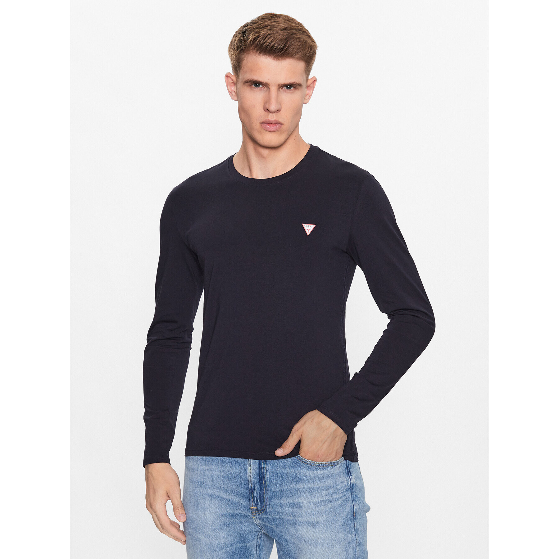 Guess Longsleeve M2YI28 J1314 Bleumarin Slim Fit - Pled.ro