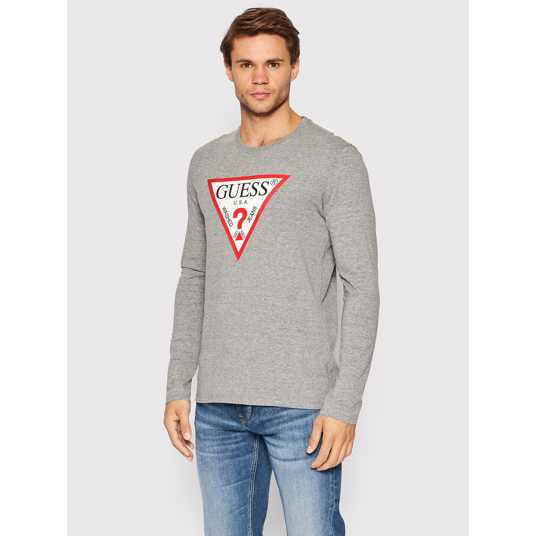 Guess Longsleeve M2YI31 I3Z11 Gri Slim Fit - Pled.ro