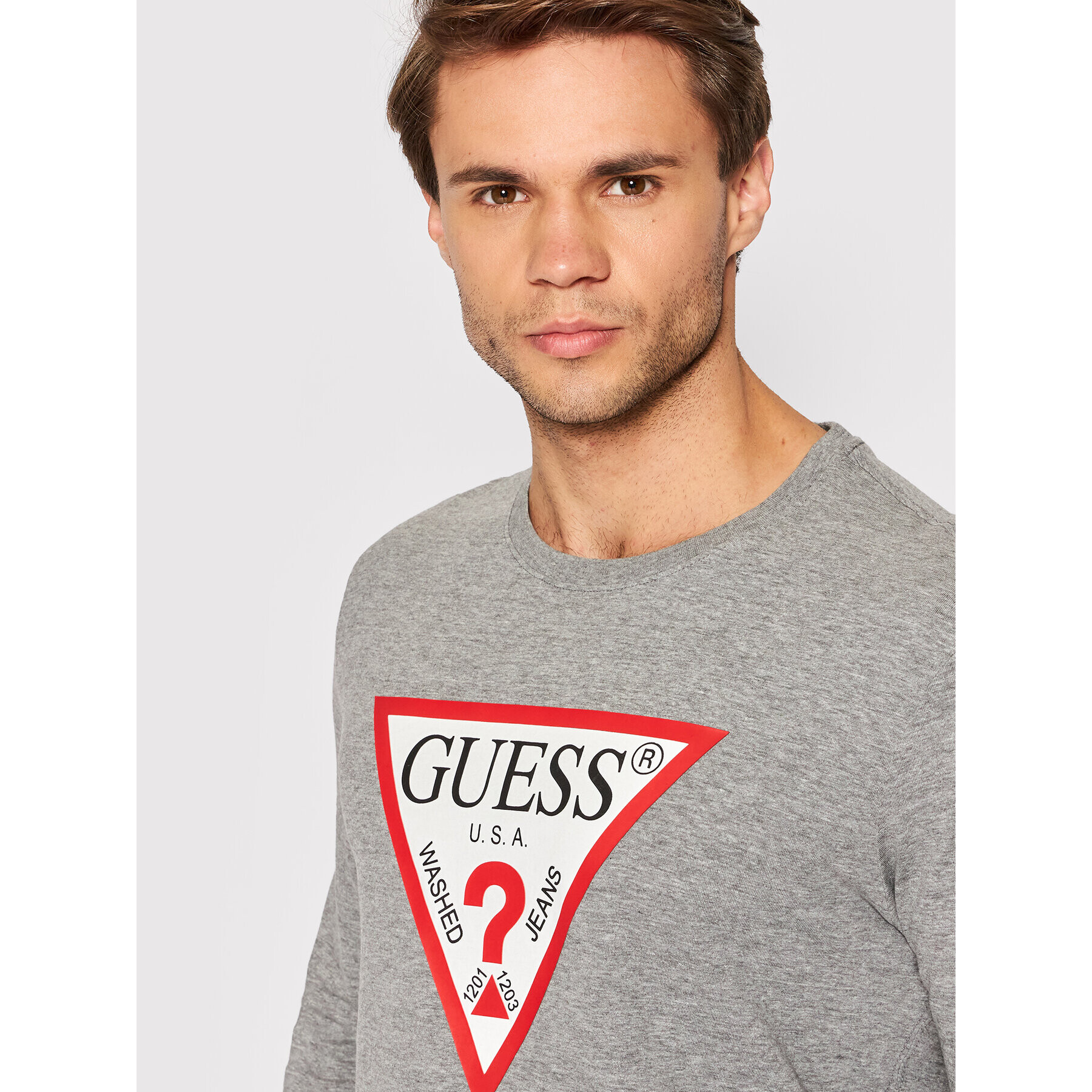 Guess Longsleeve M2YI31 I3Z11 Gri Slim Fit - Pled.ro