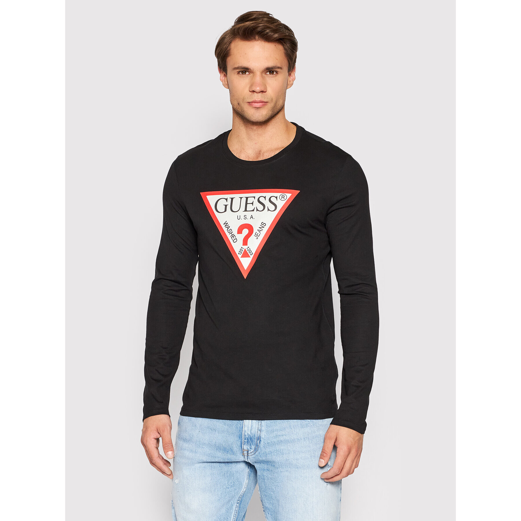 Guess Longsleeve M2YI31 I3Z11 Negru Slim Fit - Pled.ro