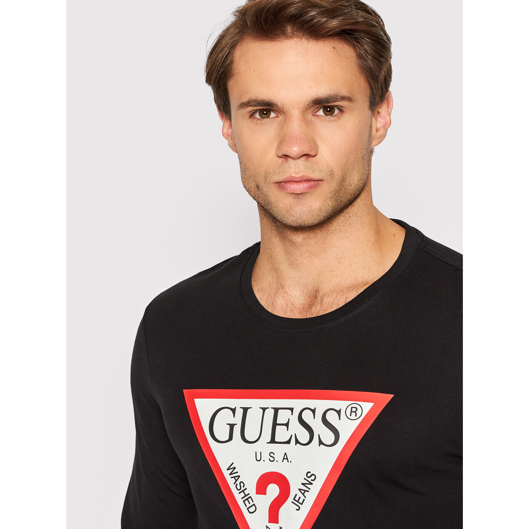 Guess Longsleeve M2YI31 I3Z11 Negru Slim Fit - Pled.ro