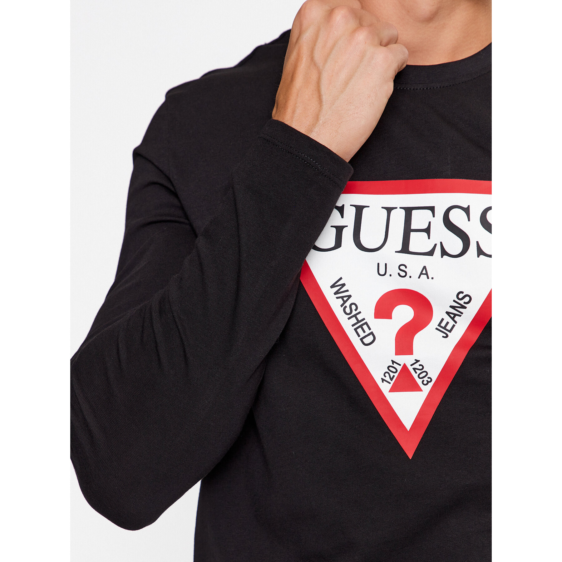 Guess Longsleeve M2YI31 I3Z14 Negru Regular Fit - Pled.ro