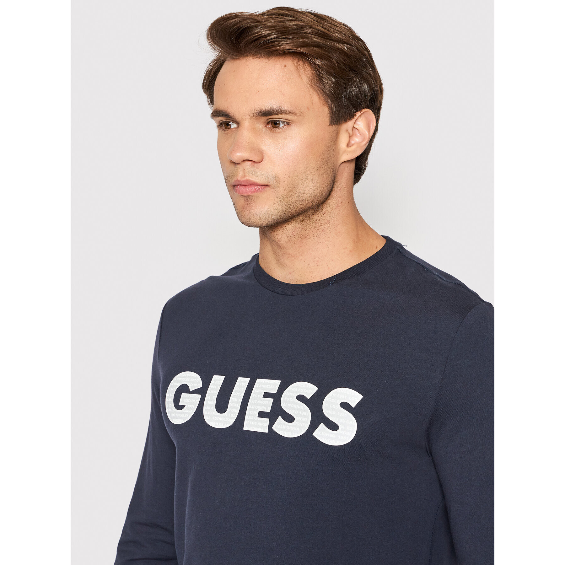 Guess Longsleeve M2YI43 J1311 Bleumarin Slim Fit - Pled.ro