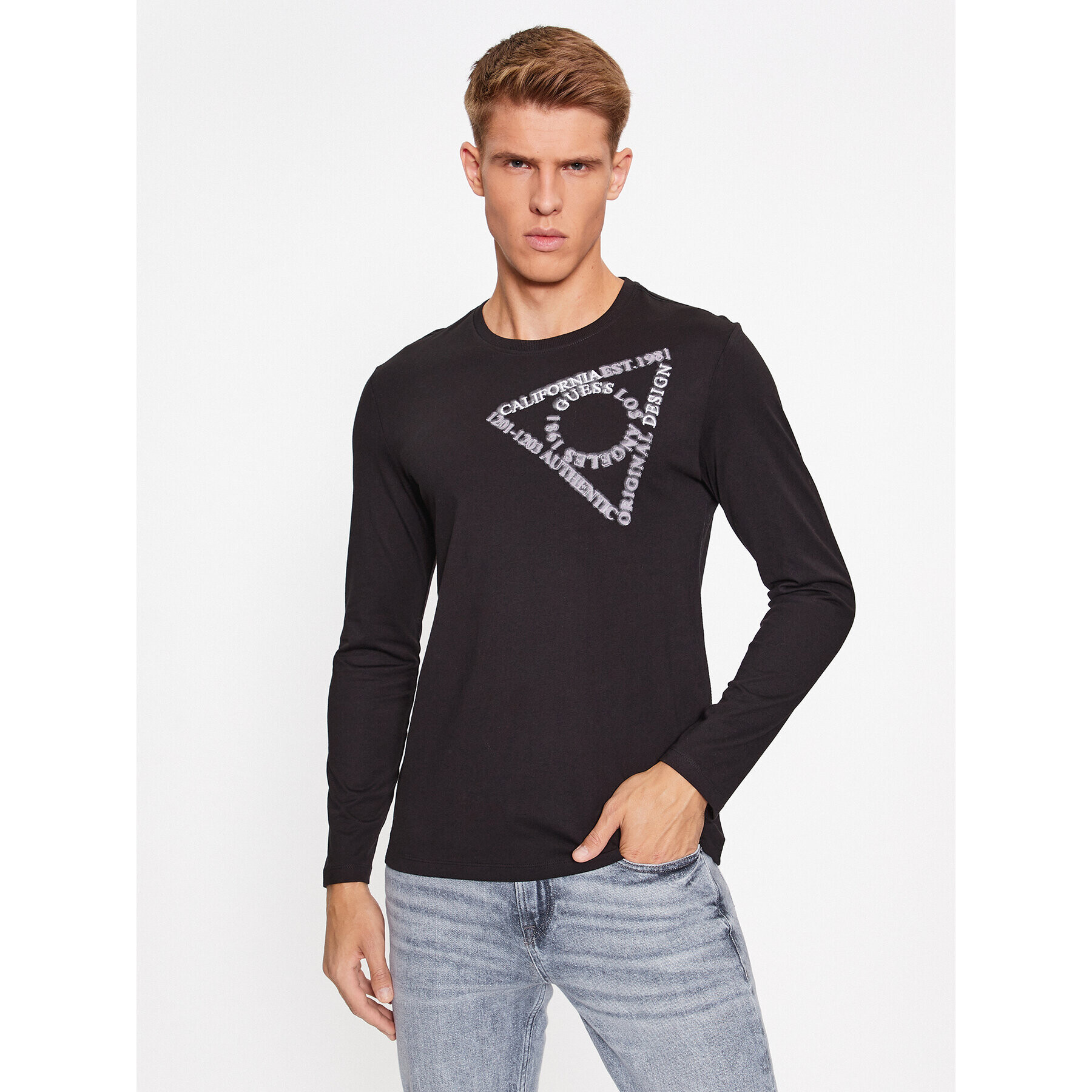 Guess Longsleeve M3BI14 I3Z14 Negru Regular Fit - Pled.ro