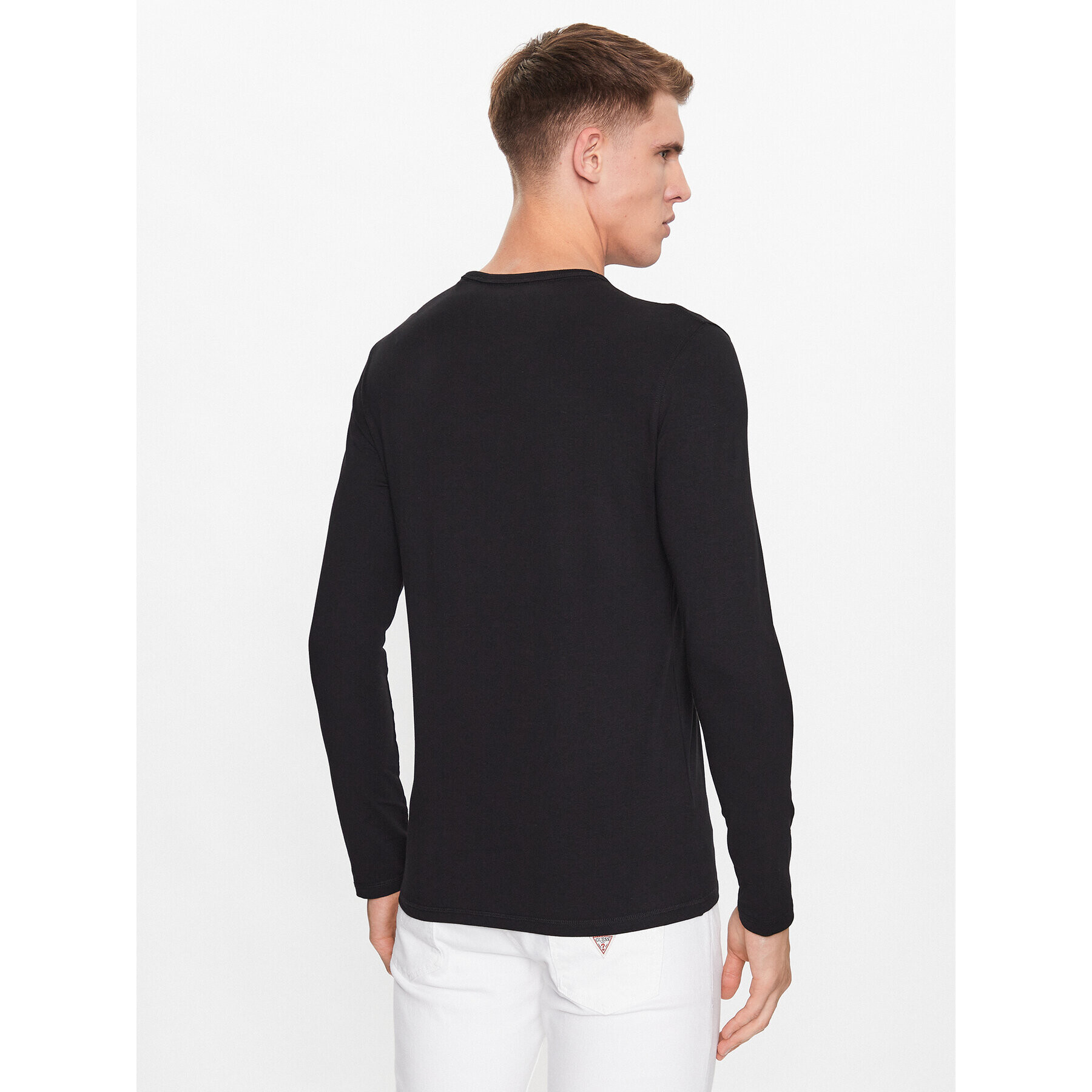 Guess Longsleeve M3YI29 J1314 Negru Slim Fit - Pled.ro