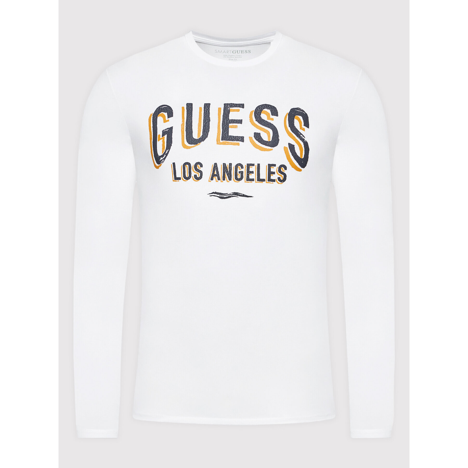 Guess Longsleeve Singboard M2RI28 J1311 Alb Slim Fit - Pled.ro