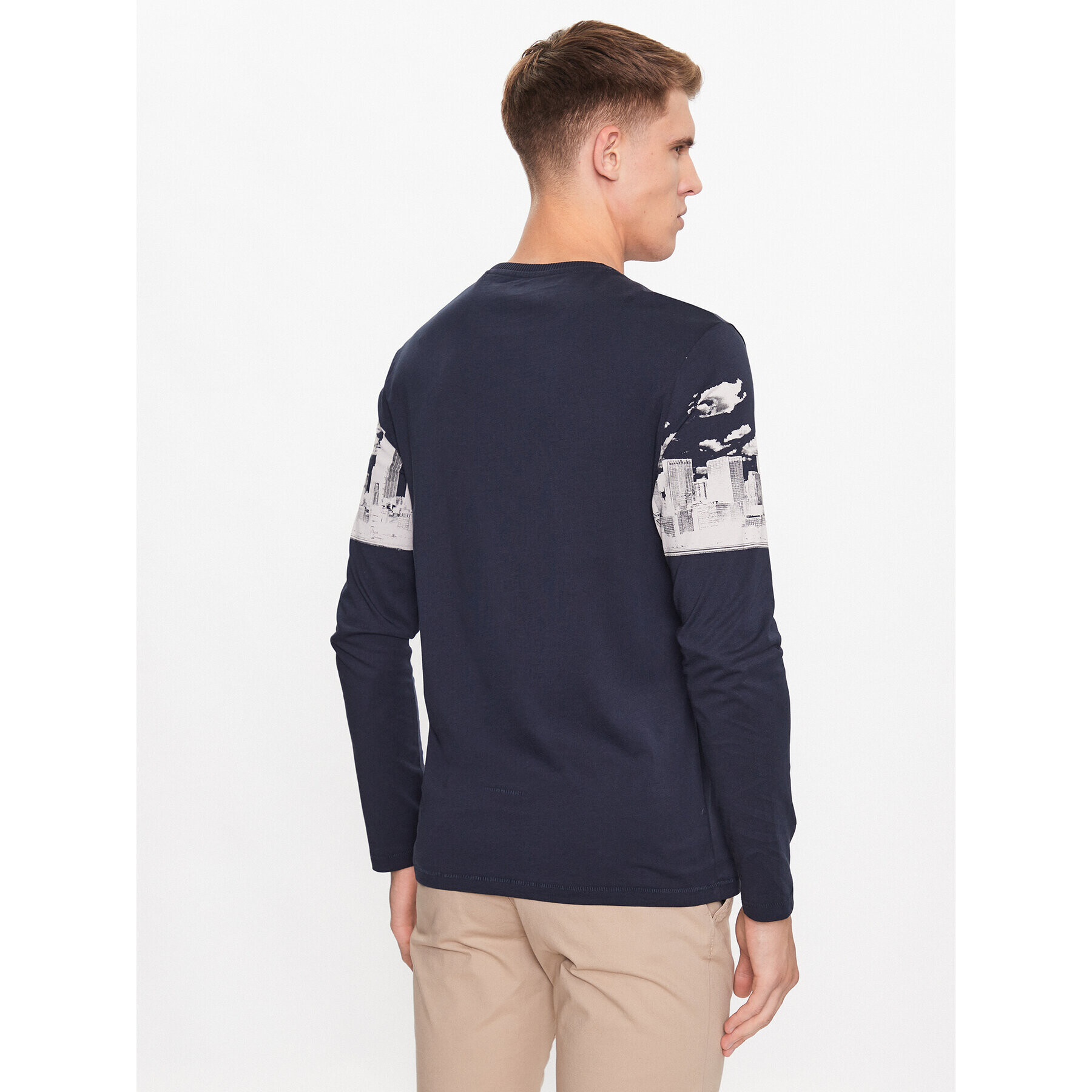 Guess Longsleeve Skyline M3YI13 I3Z13 Bleumarin Slim Fit - Pled.ro