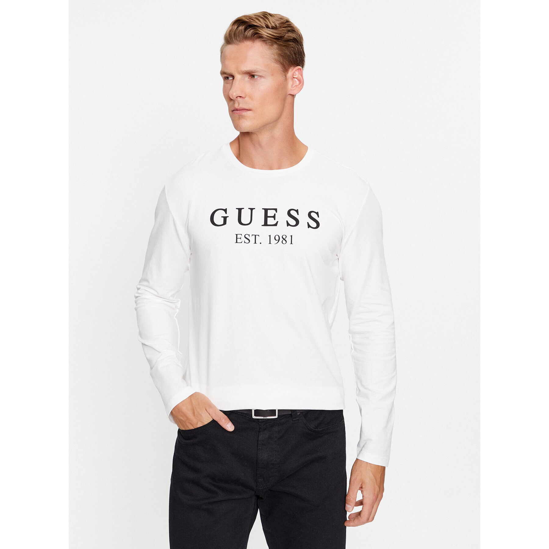 Guess Longsleeve U3BI11 K6YW0 Écru Regular Fit - Pled.ro