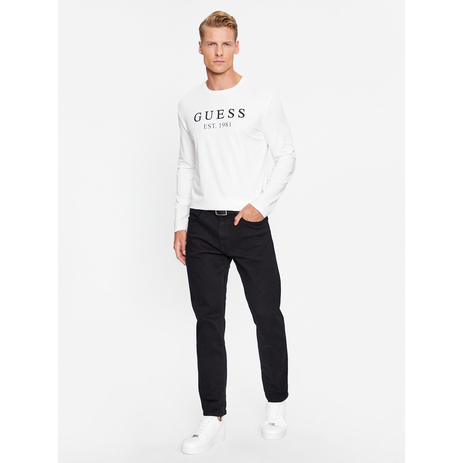 Guess Longsleeve U3BI11 K6YW0 Écru Regular Fit - Pled.ro