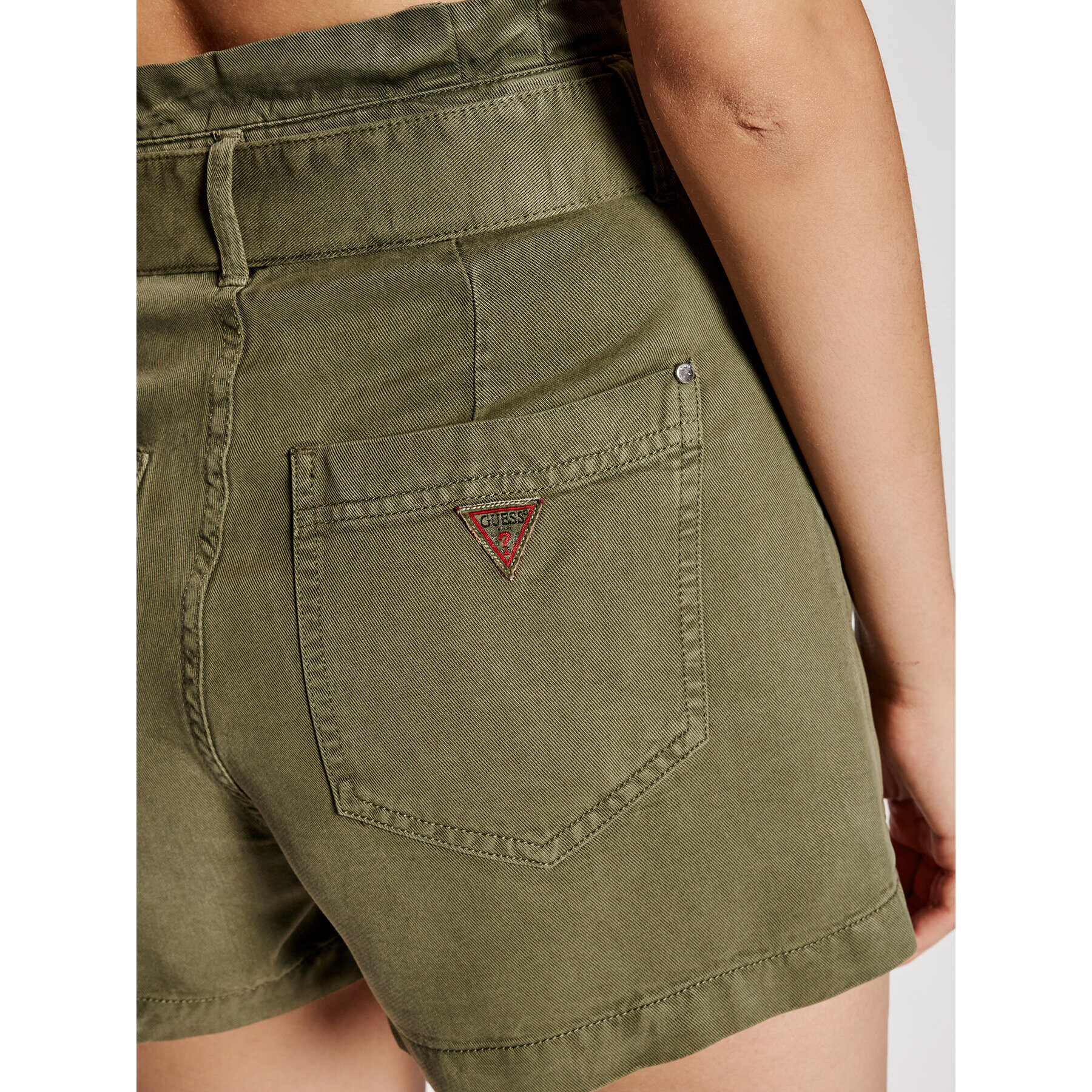 Guess Pantalon scurți din material Janna W1GD0D WDP82 Verde Regular Fit - Pled.ro