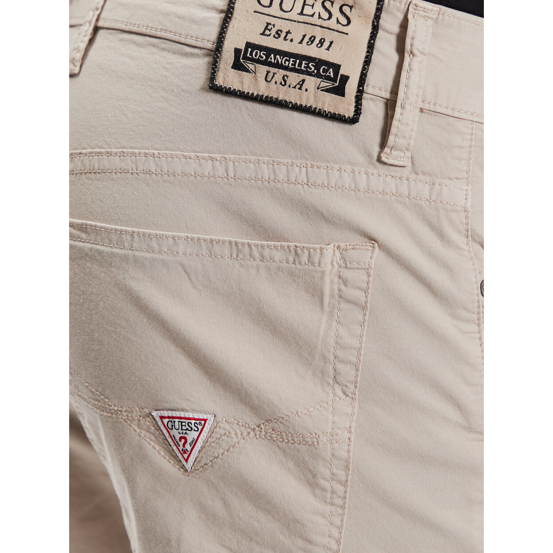 Guess Pantalon scurți din material Angels M3GD03 WFBZ3 Bej Slim Fit - Pled.ro