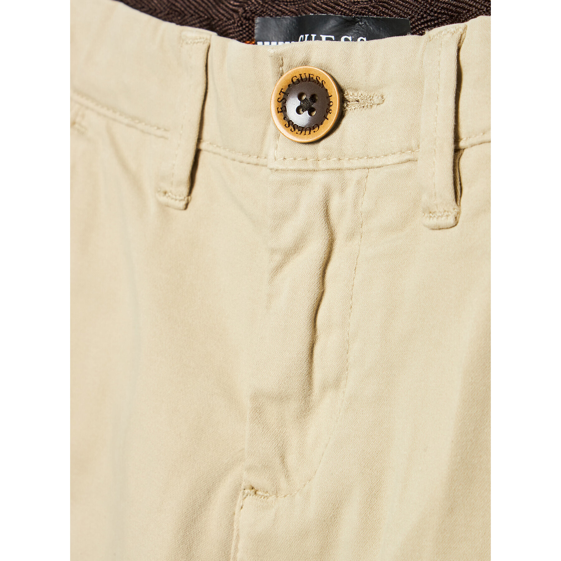 Guess Pantaloni chino L1BB03 WDD52 Bej Regular Fit - Pled.ro