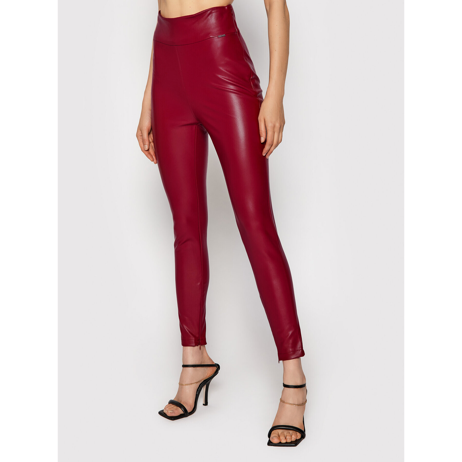 Guess Pantaloni din imitație de piele Priscilla W1RB25 WBG60 Roșu Extra Slim Fit - Pled.ro