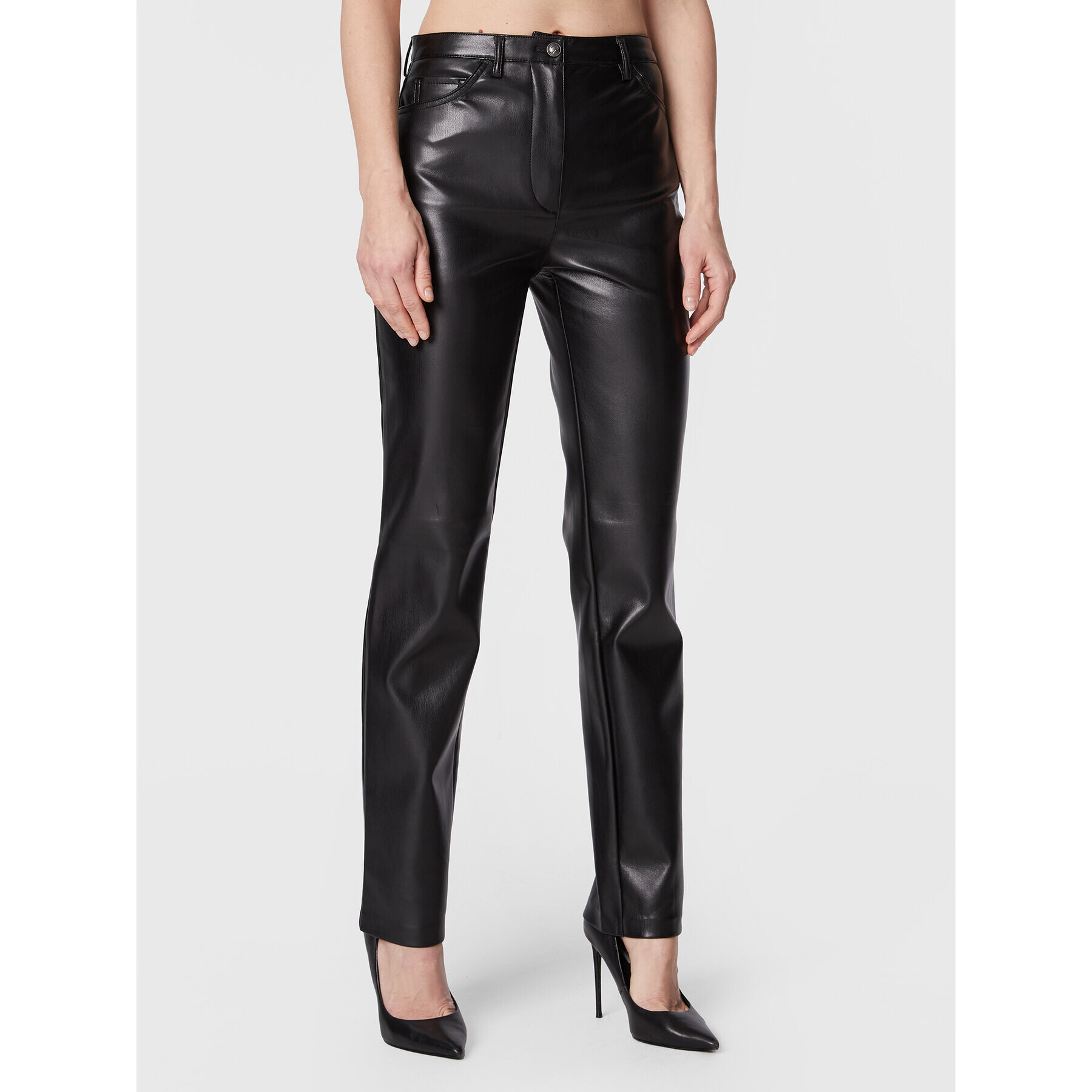 Guess Pantaloni din imitație de piele Kelly W3RA0M WF8P0 Negru Regular Fit - Pled.ro