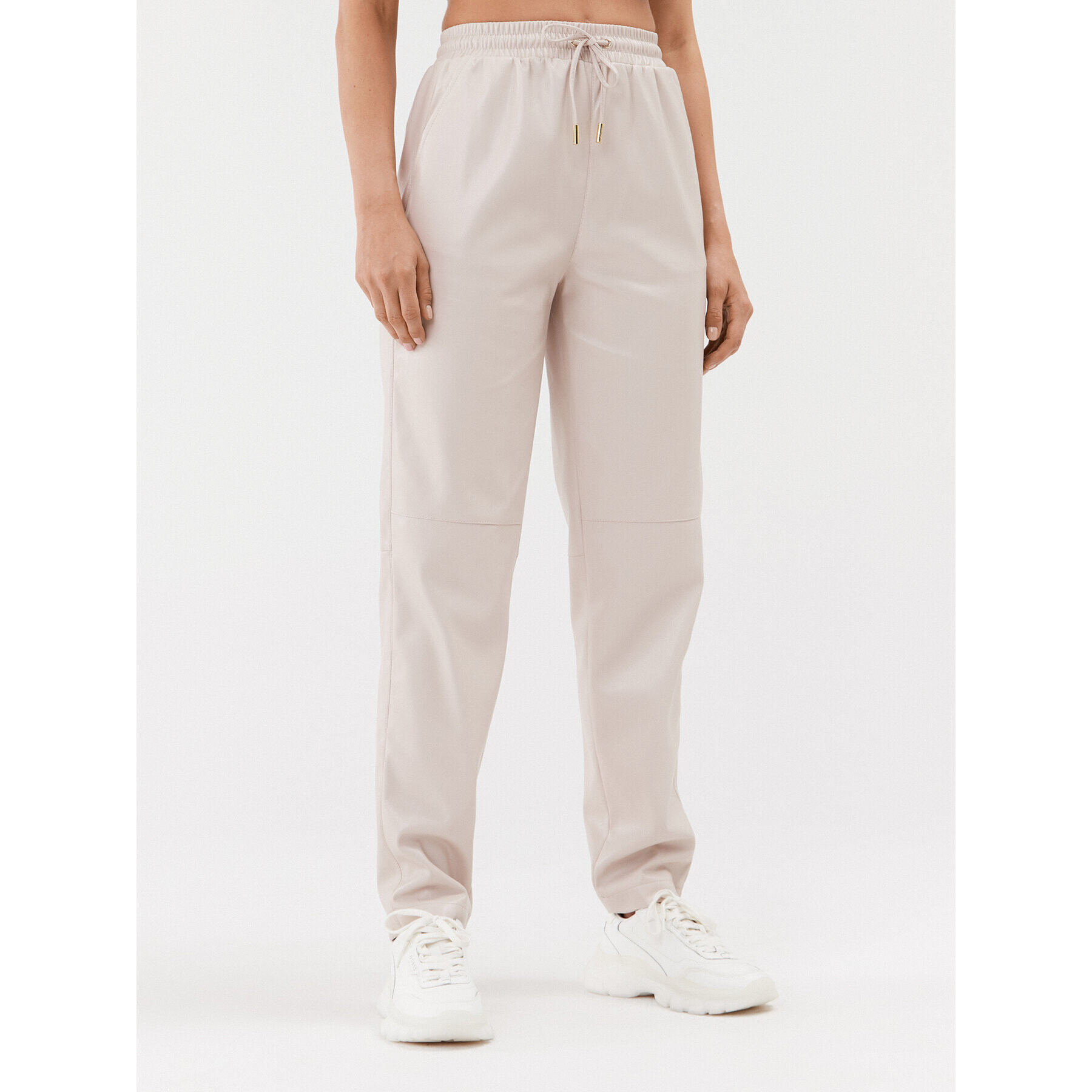 Guess Pantaloni din imitație de piele New Viola W3BB44 WF8Q0 Bej Regular Fit - Pled.ro