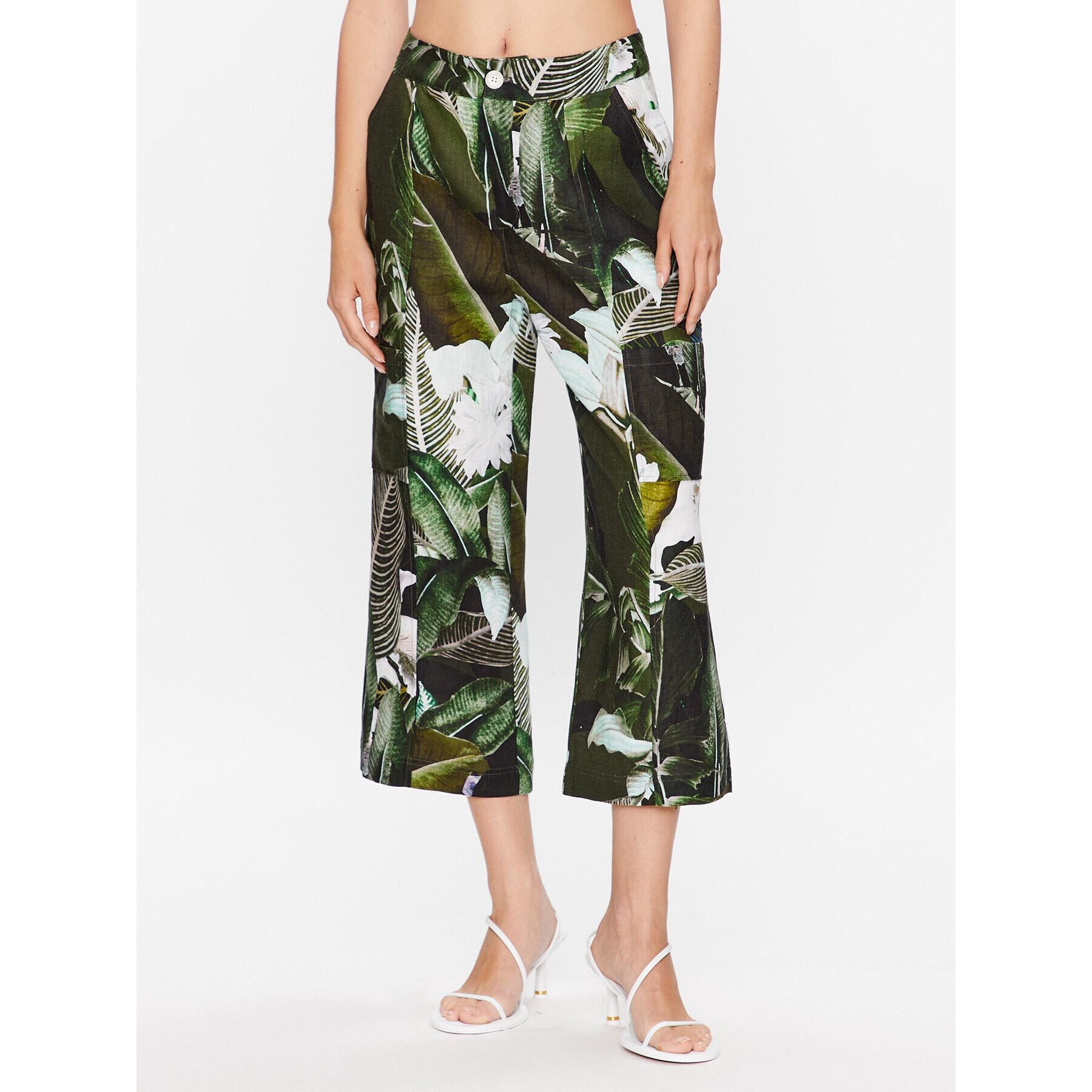 Guess Pantaloni din material Kipton W3GB38 WCWA0 Verde Relaxed Fit - Pled.ro