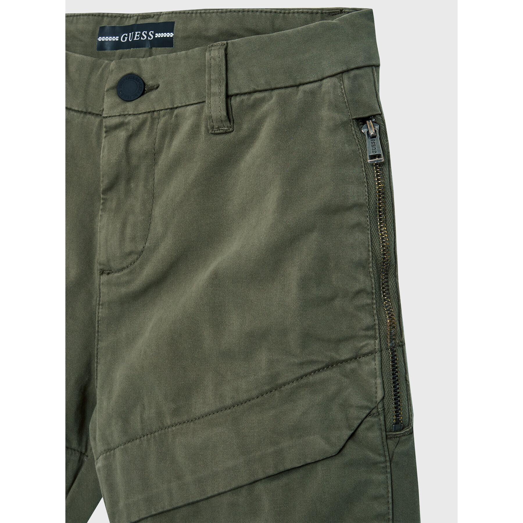 Guess Pantaloni din material L2BB04 WDD52 Verde Regular Fit - Pled.ro