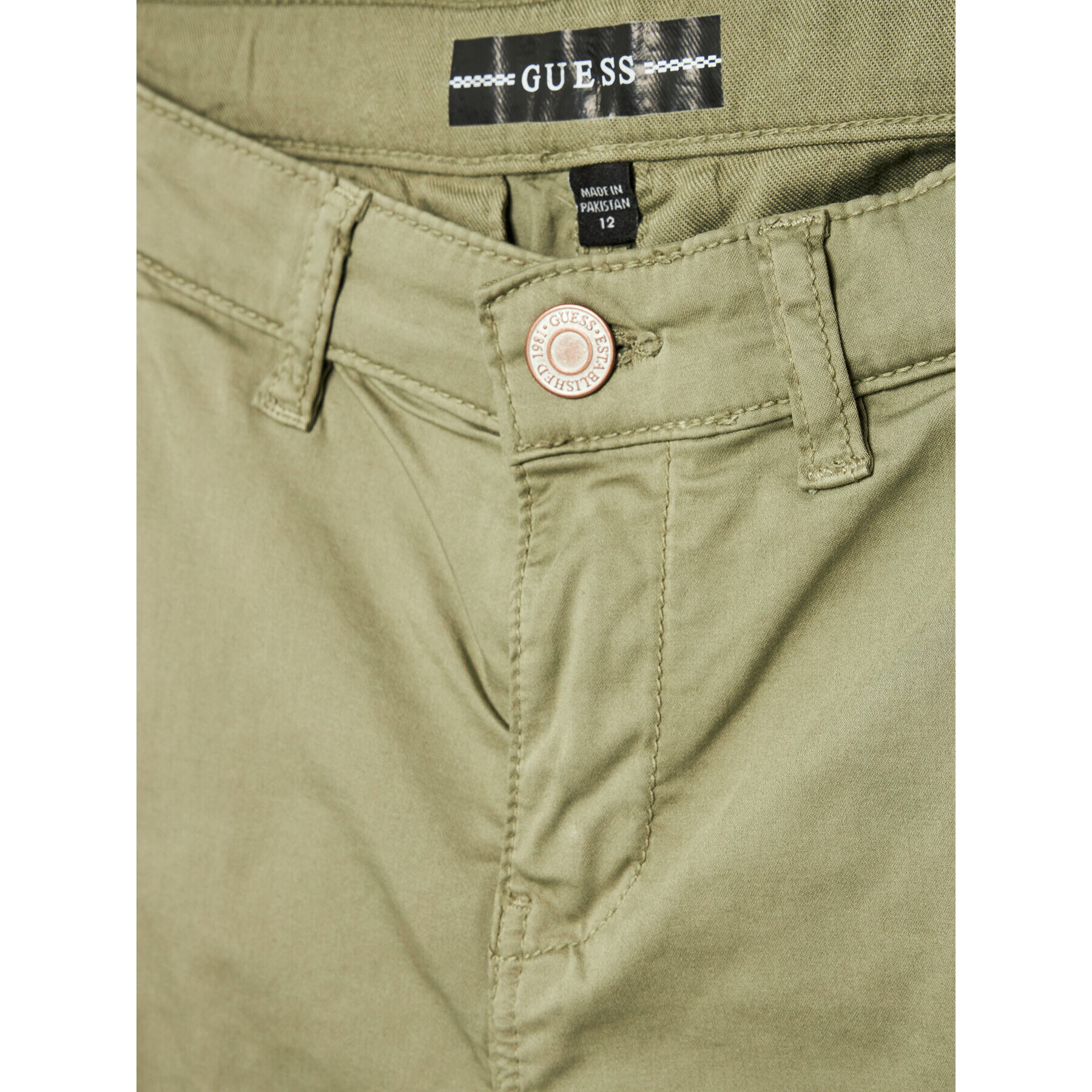 Guess Pantaloni din material L2GB01 WEHX3 Verde Regular Fit - Pled.ro