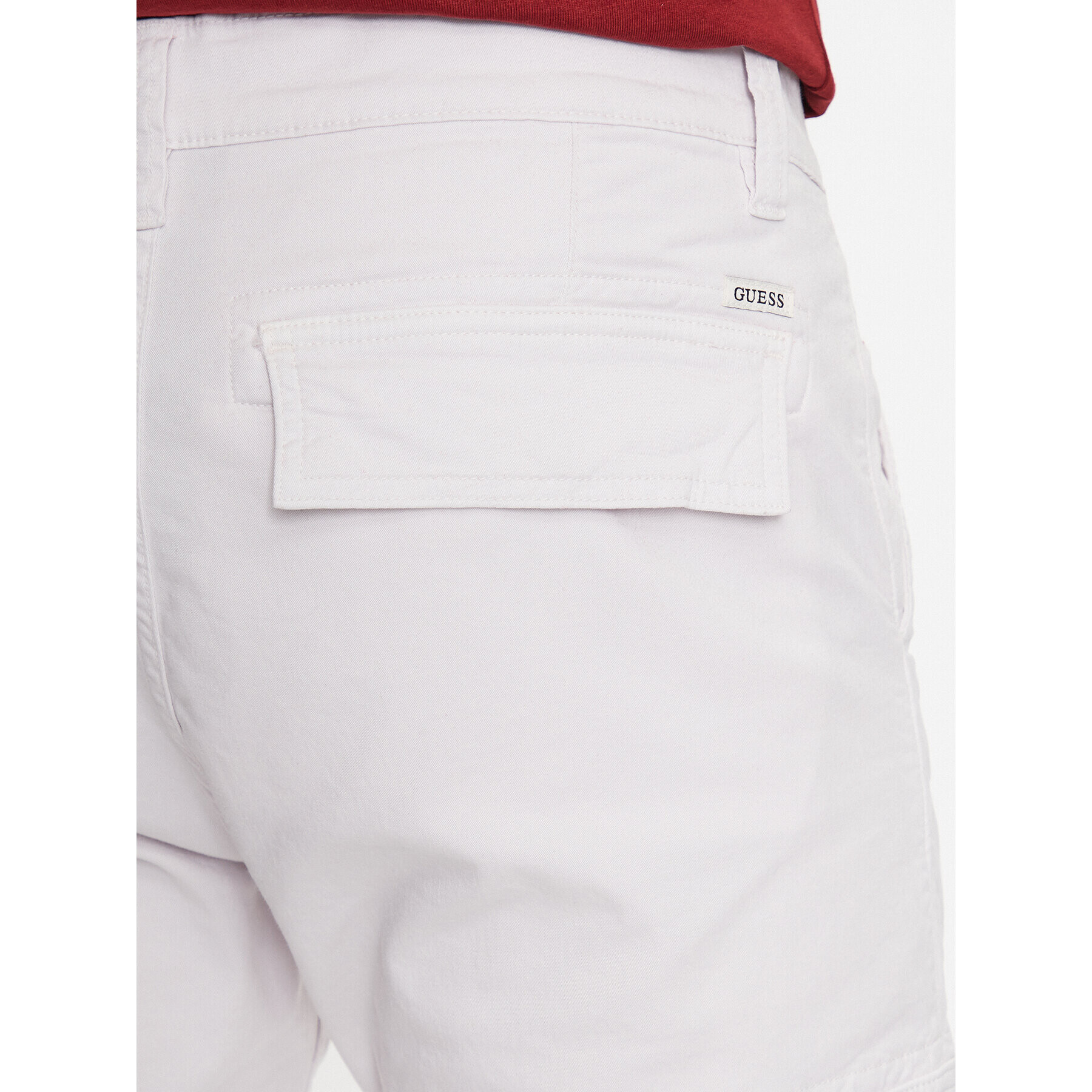 Guess Pantaloni din material M2GB27 WCNZ0 Alb Slim Fit - Pled.ro