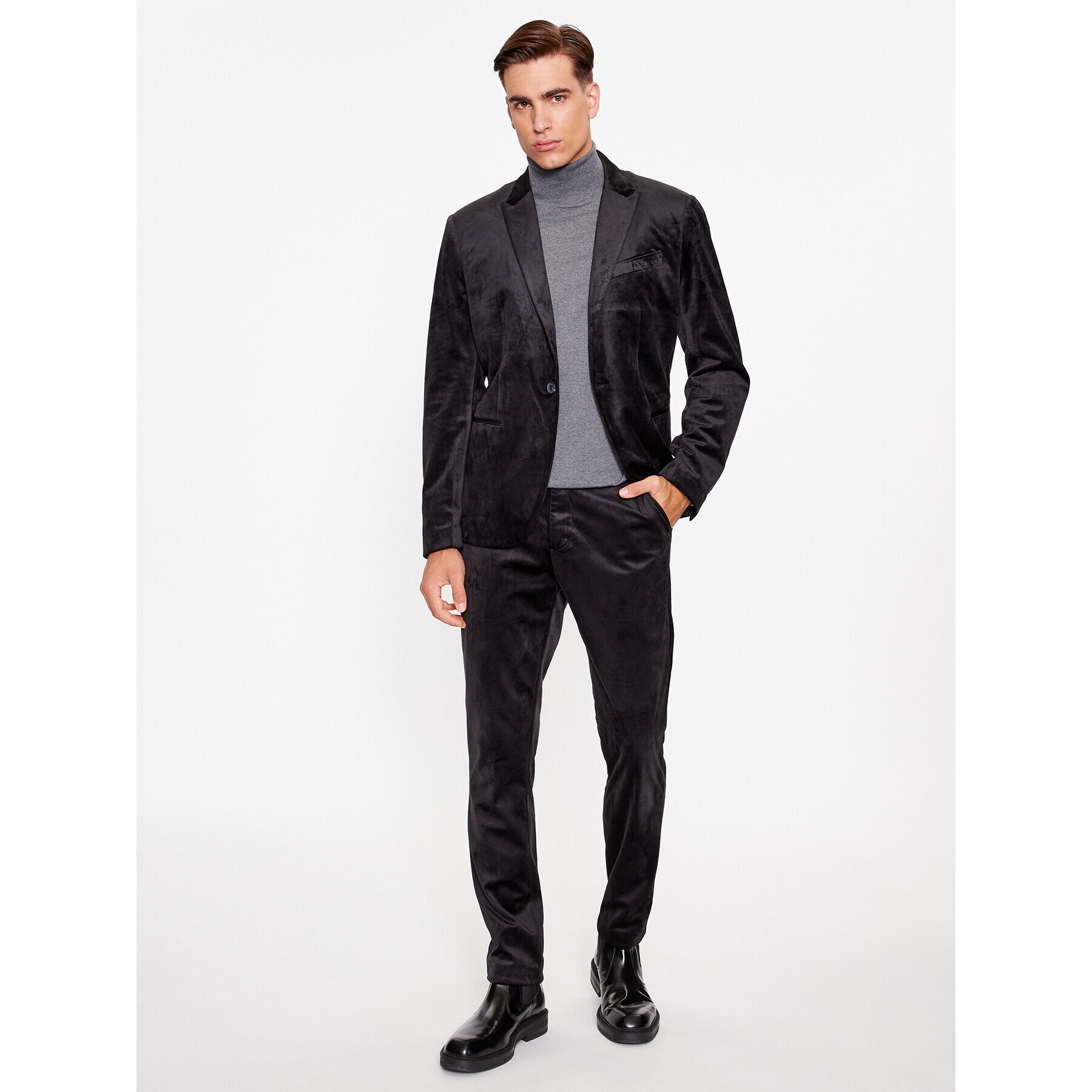 Guess Pantaloni din material M3BB41 K54M0 Negru Slim Fit - Pled.ro